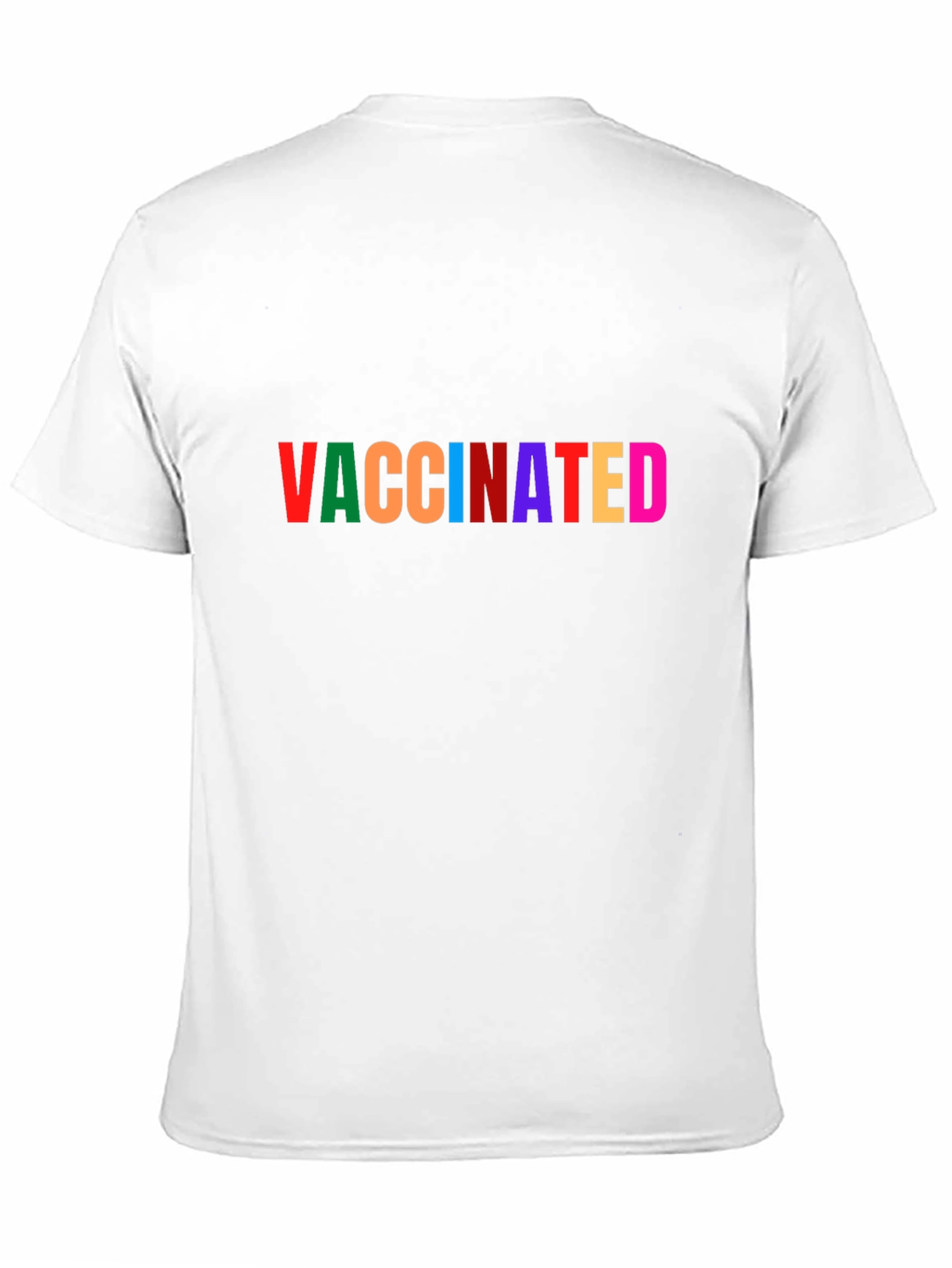 Black Vaccinated Rainbow Text Black T-Shirt view 11