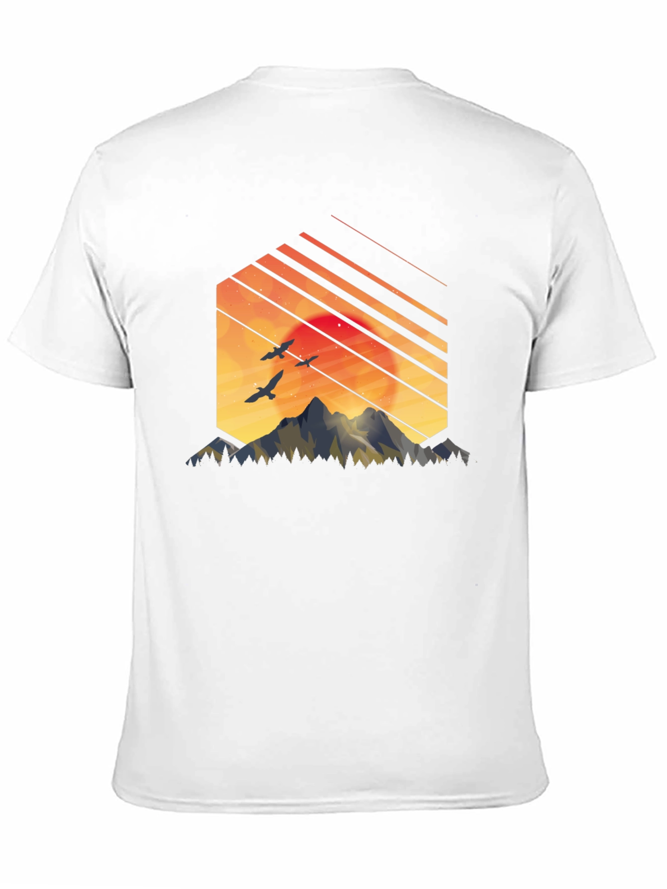 Black Sunset Mountain Graphic Tee - Stylish Black T-Shirt view 11