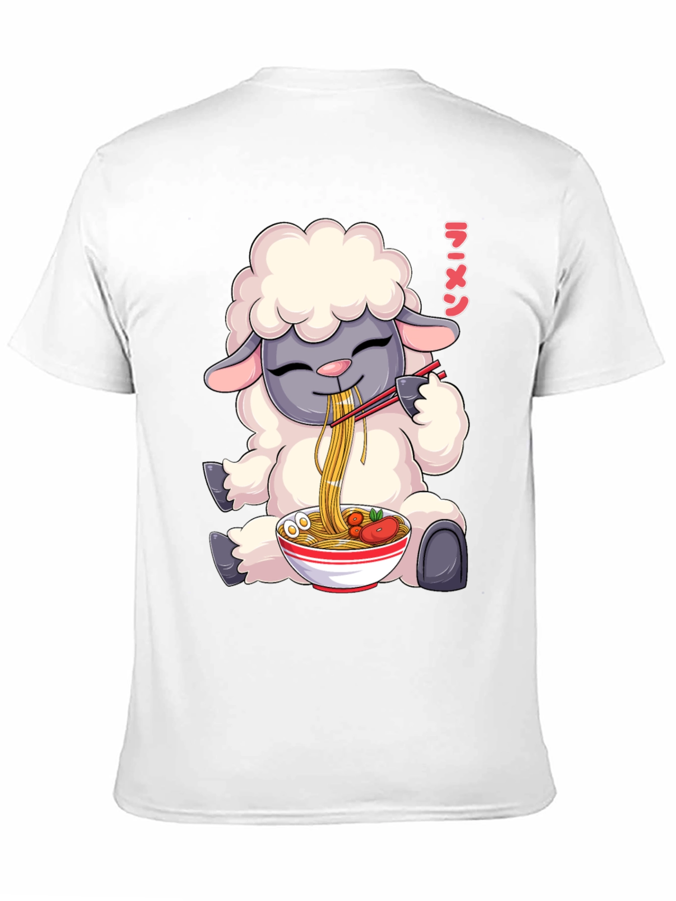 Black Ramen Loving Sheep T-Shirt view 11