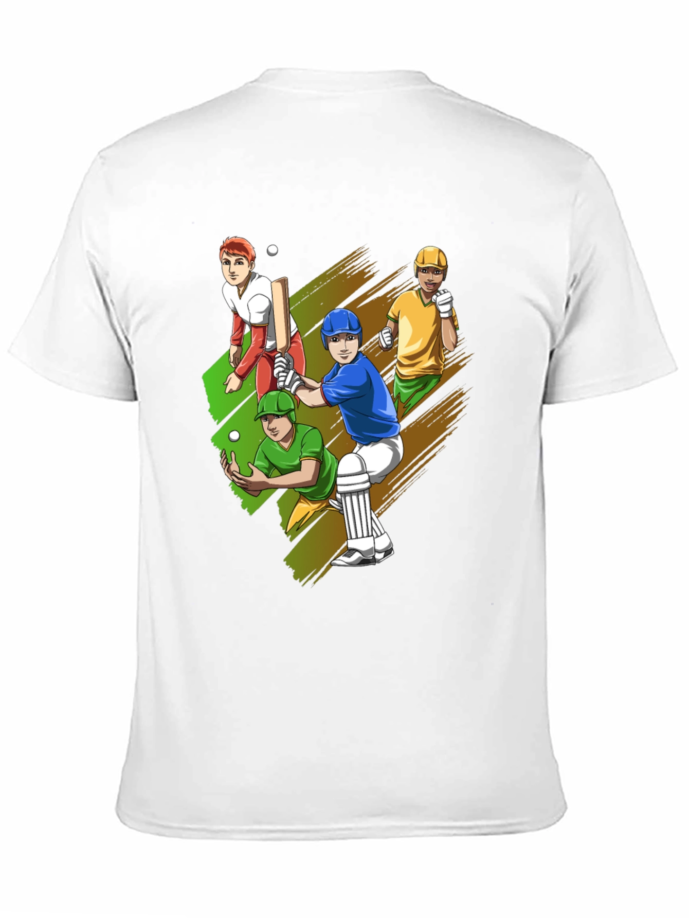 Black Cricket Player Graphic Tee - Black Cotton T-Shirt view 11