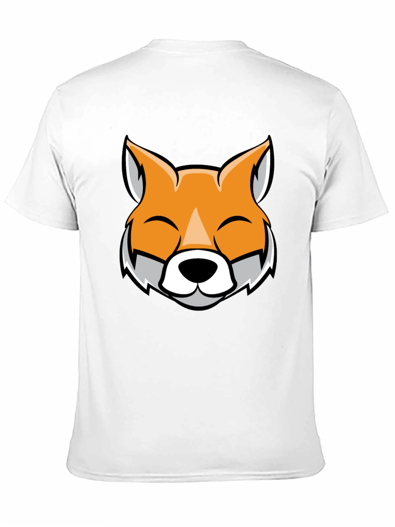 Black Fox Face Graphic Black T-Shirt view 11