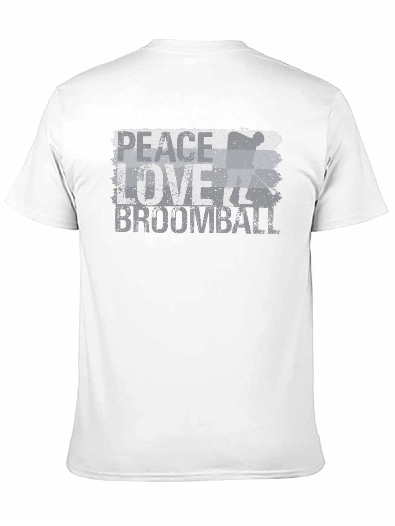 Black Peace Love Broomball T-Shirt - Distressed Graphic Tee view 11