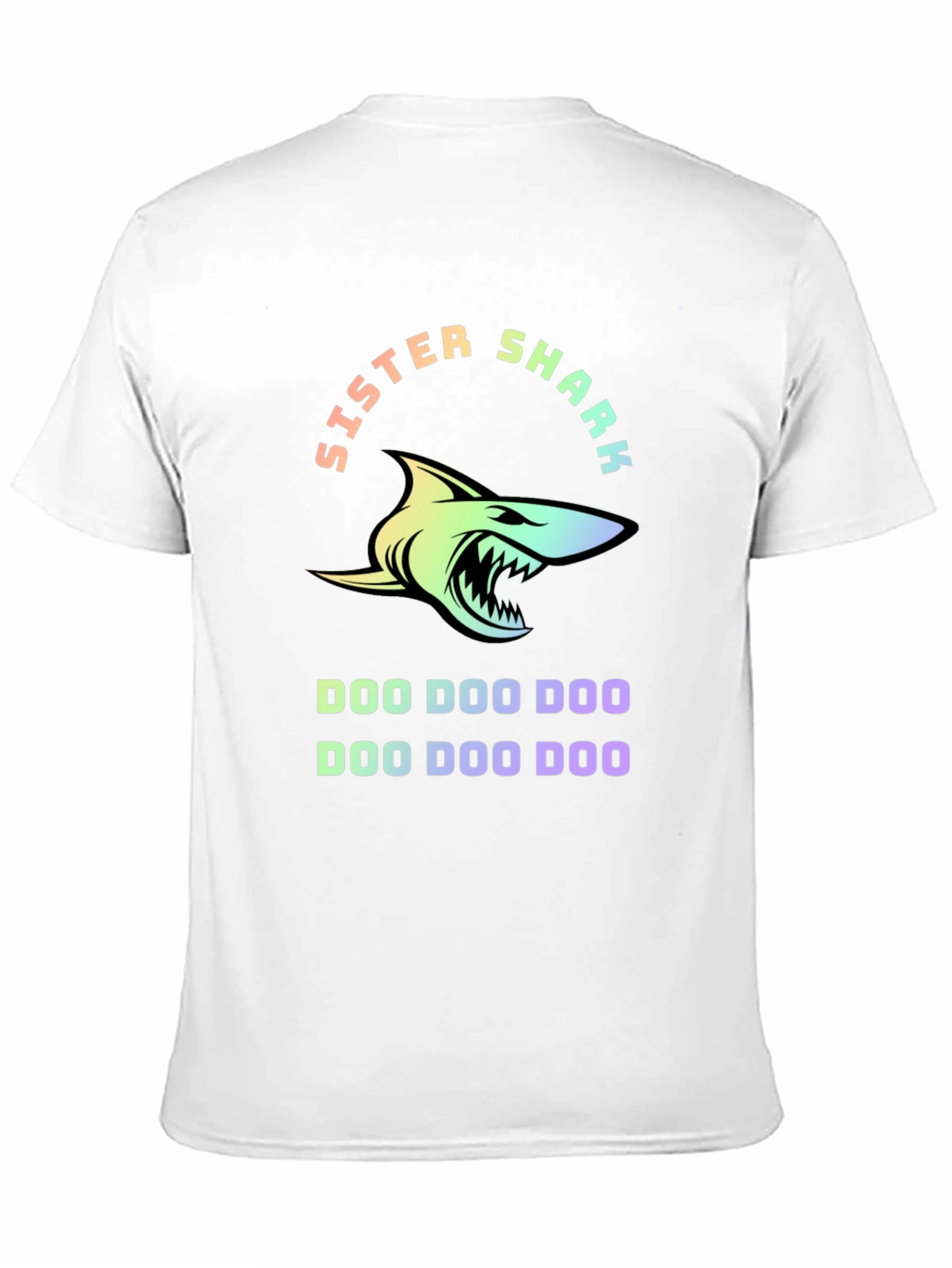 Black Sister Shark Doo Doo Doo T-Shirt - Fun Family Apparel view 11