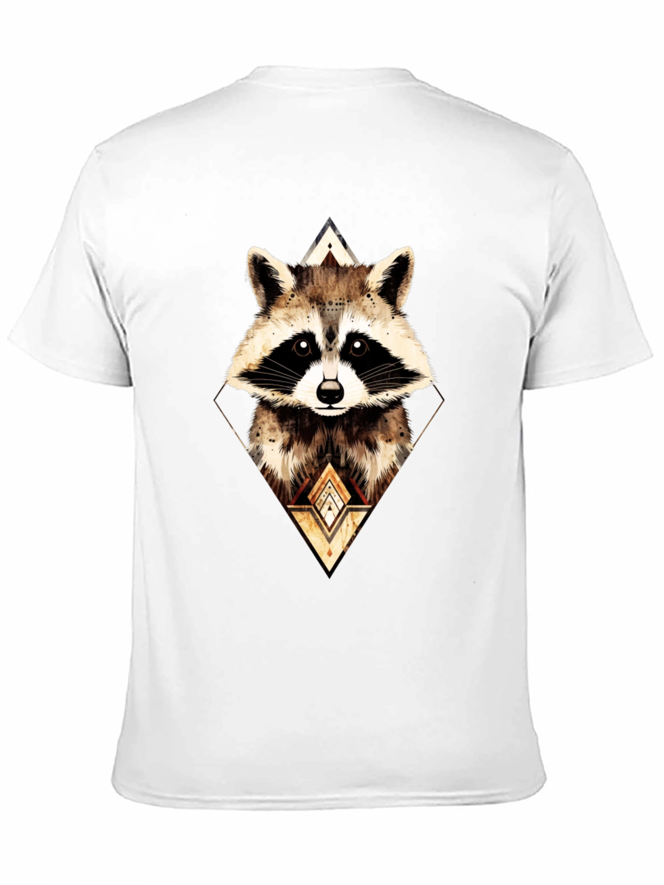 Black Geometric Raccoon Graphic Tee - Black view 11