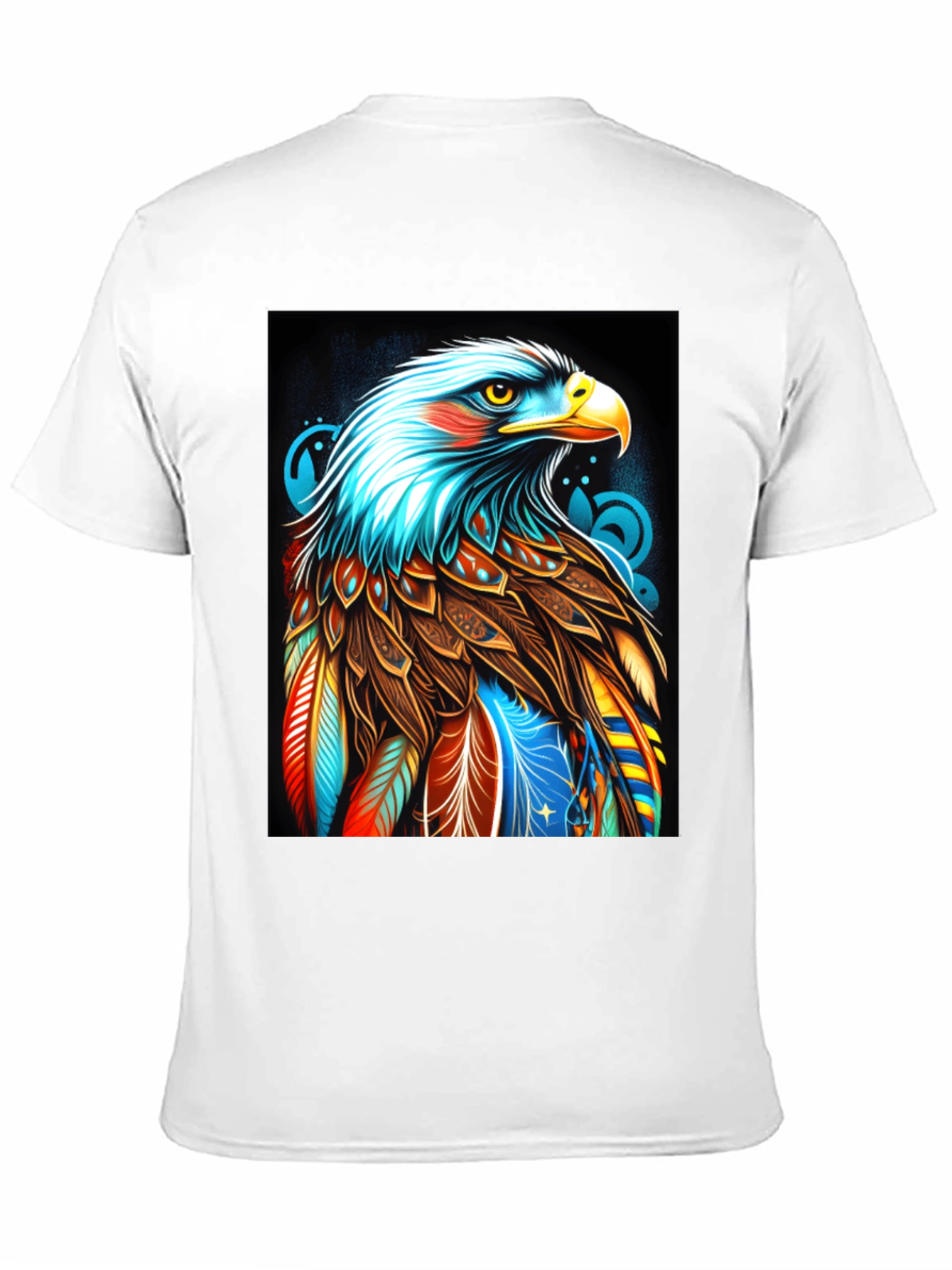 Black Colorful Eagle Graphic Black T-Shirt view 11