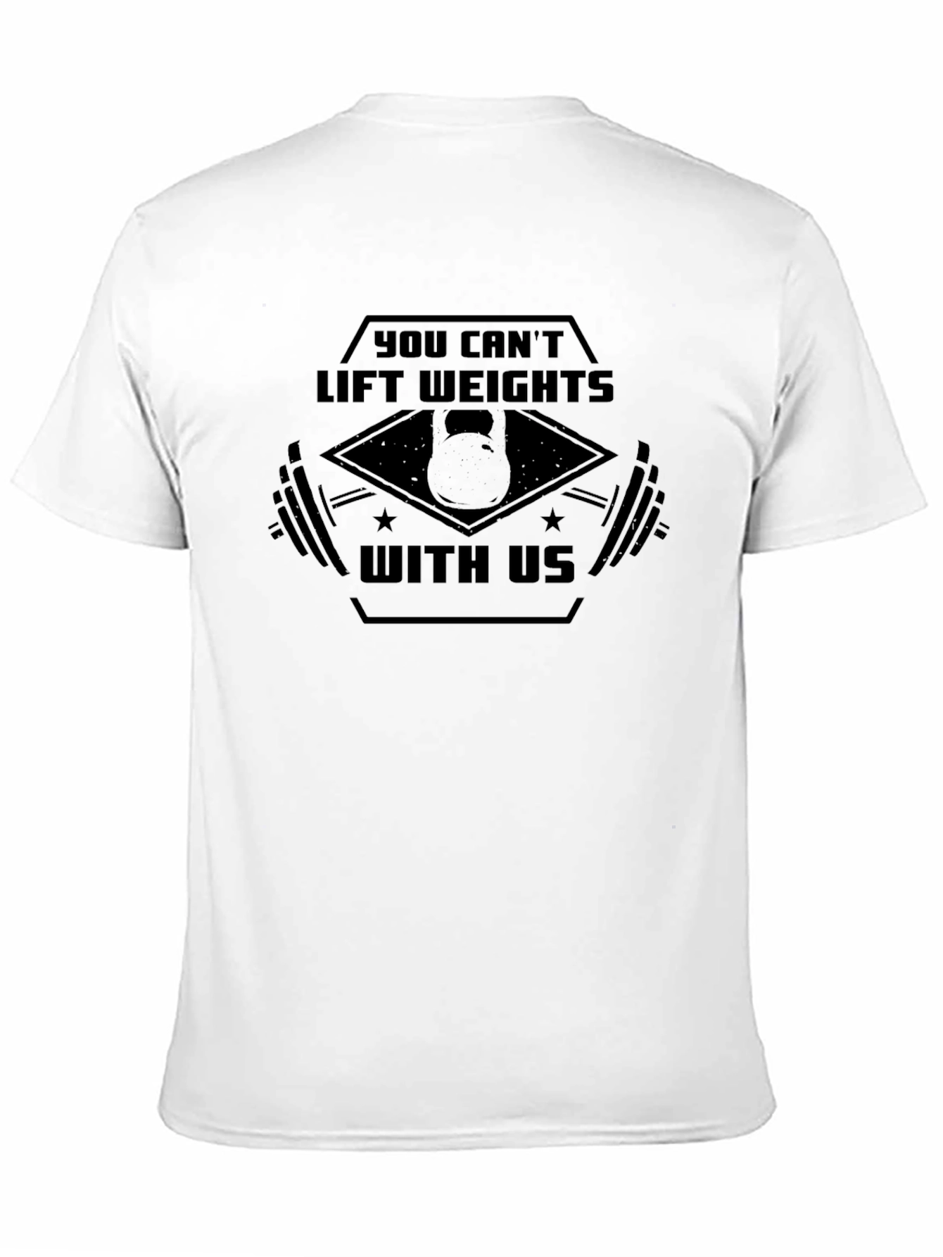 Black You Can't Lift Weights With Us Black Graphic Tee view 11