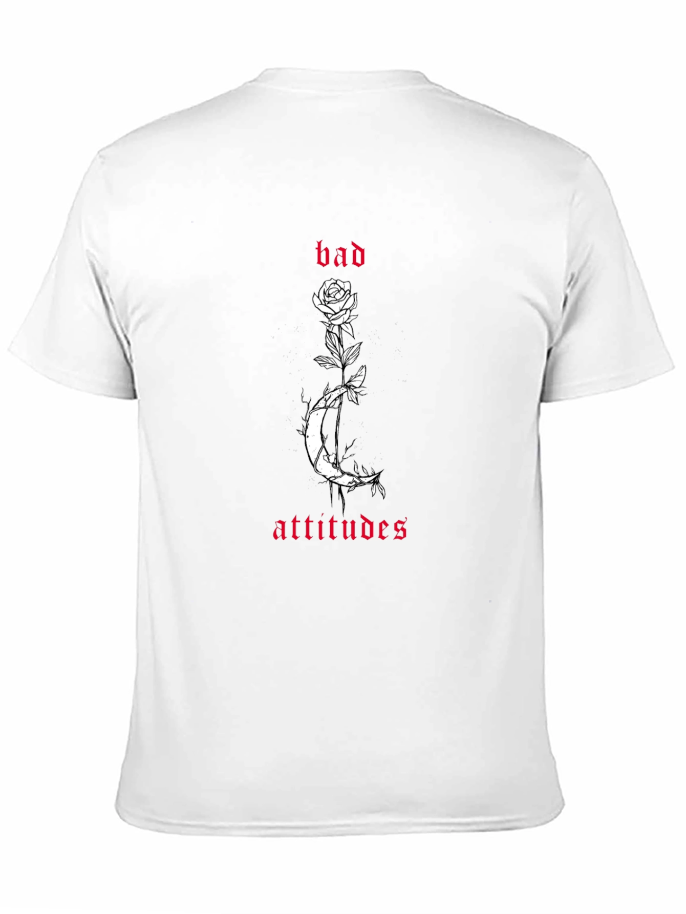 Black Bad Attitudes Rose Moon Graphic Tee view 11