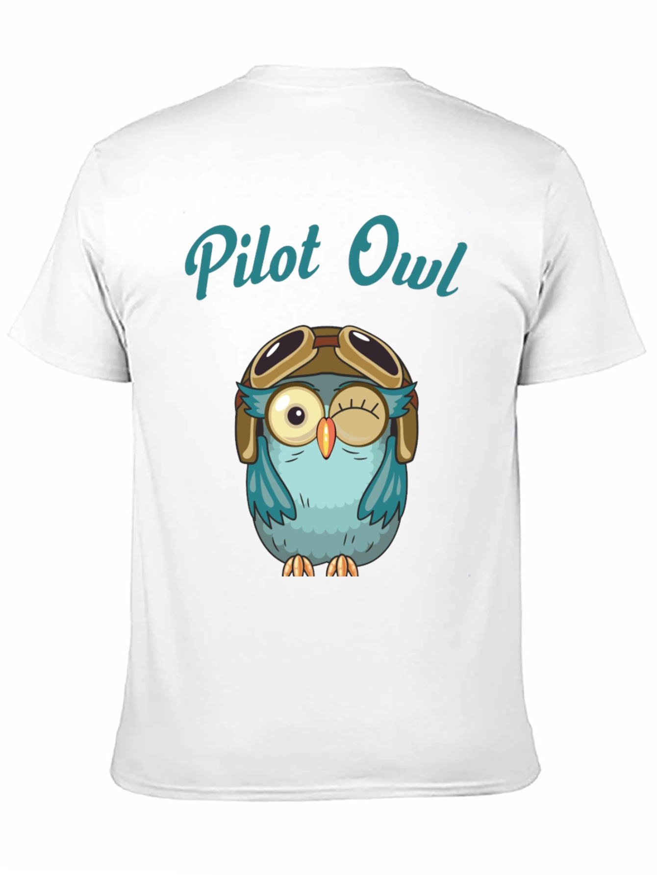 Black Pilot Owl Graphic T-Shirt - Soft Cotton Crew Neck Tee view 11
