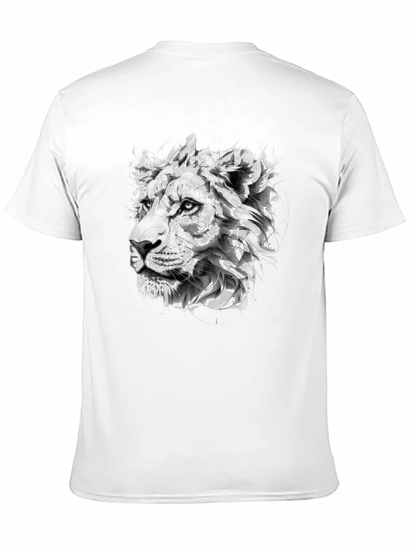Black Lion Head Graphic Print Black T-Shirt view 11