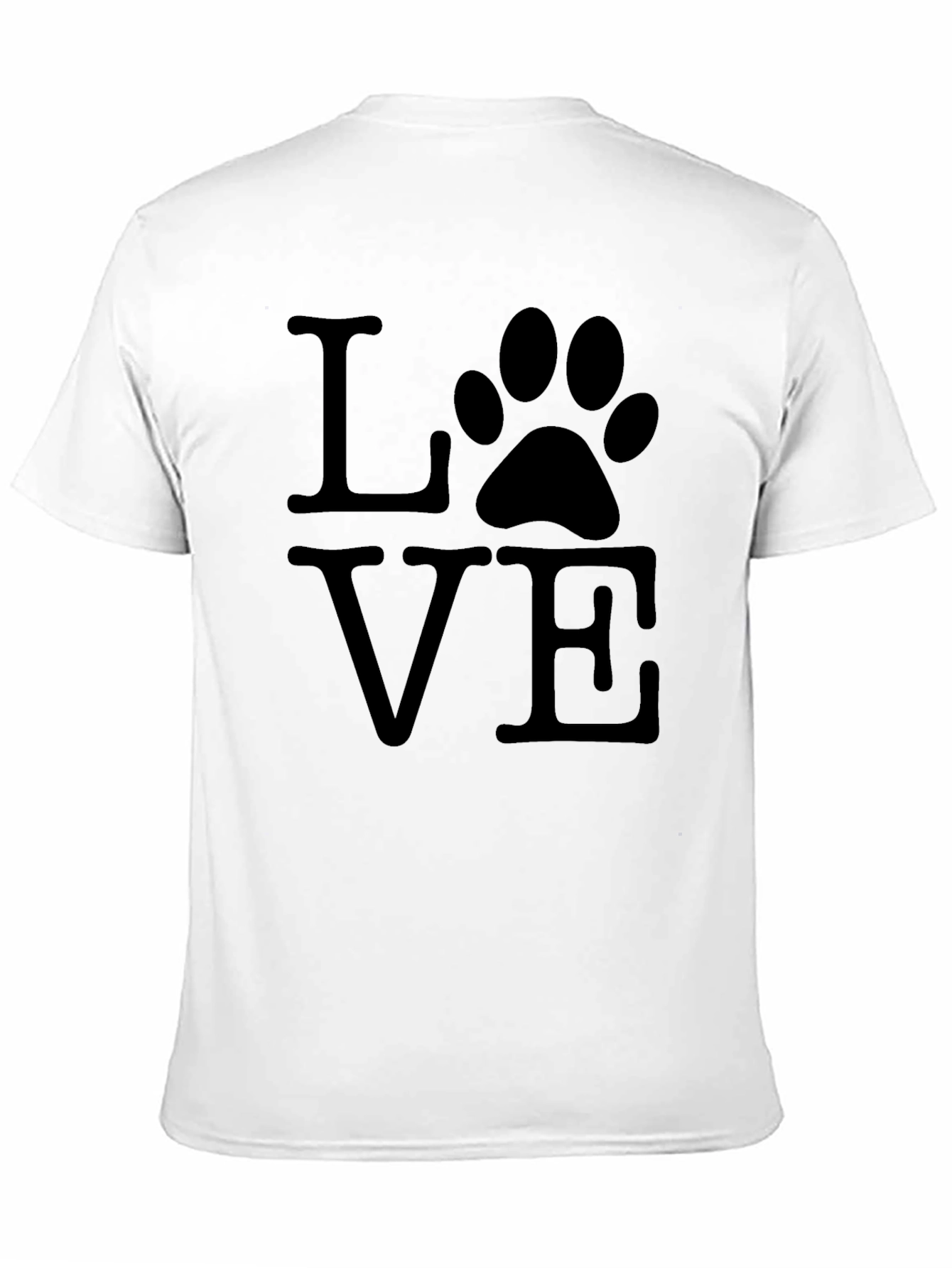 Black Love Paw Print Graphic T-Shirt - Casual Wear view 11
