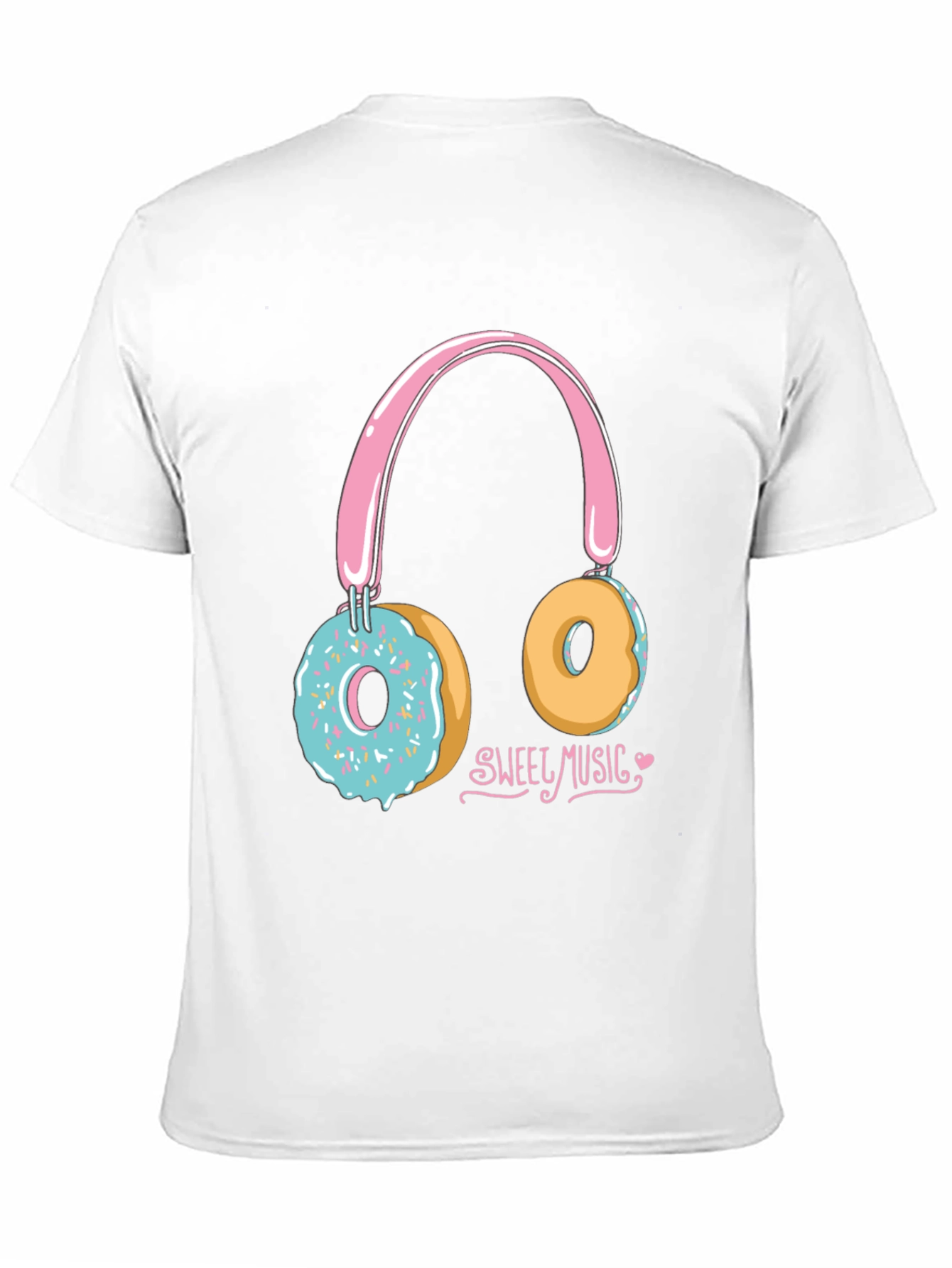 Black Sweet Music Donut Headphone Graphic Tee - Black view 11