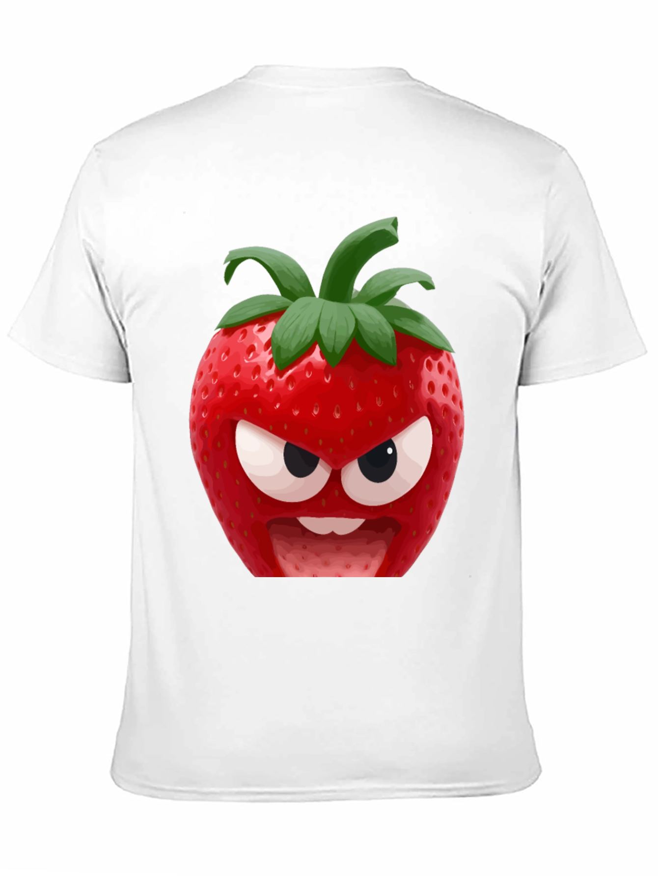 Black Angry Strawberry Graphic T-Shirt - Funny Fruit Tee view 11