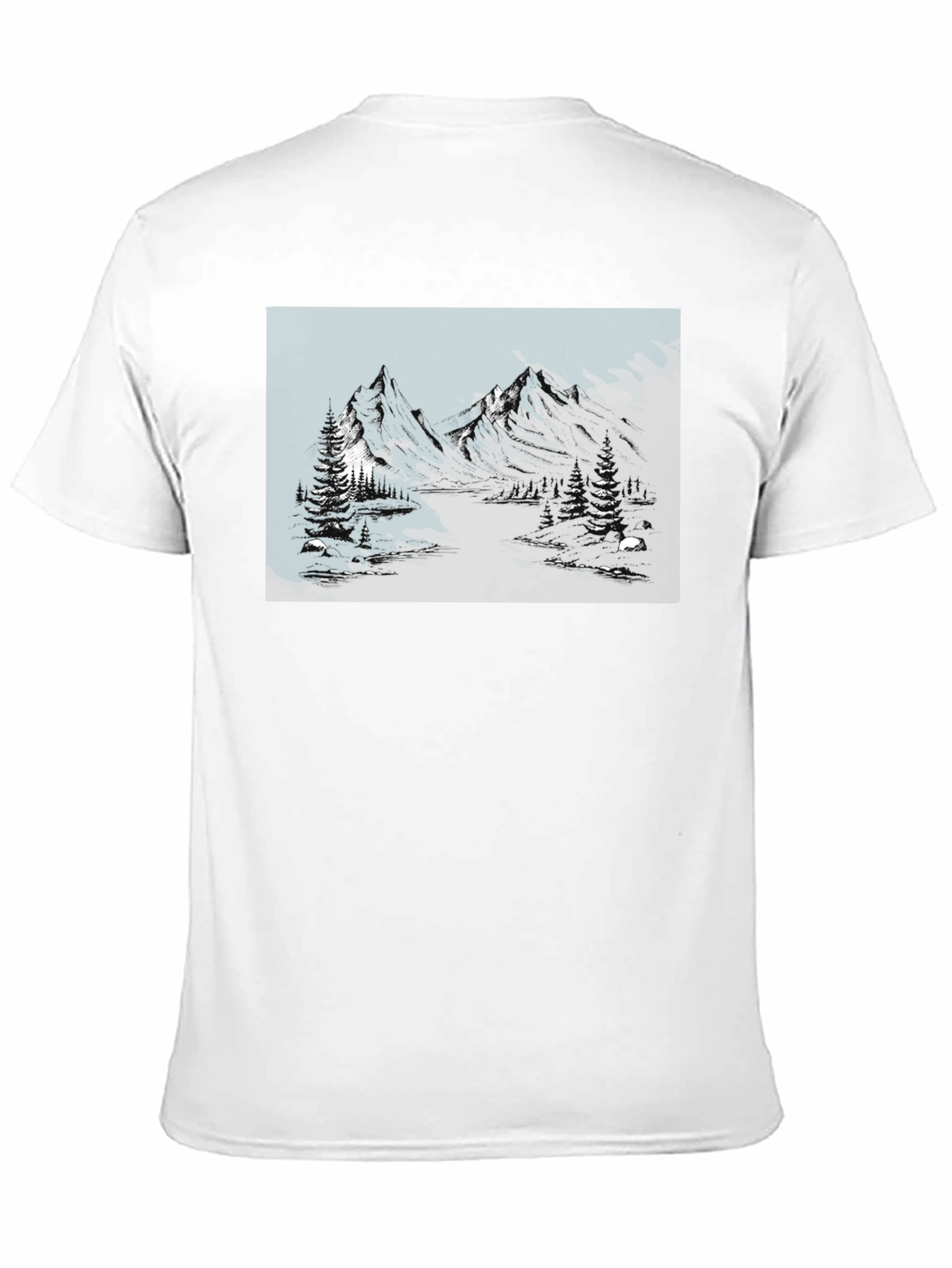 Black Mountain Landscape Graphic Tee - Black Cotton Blend view 11