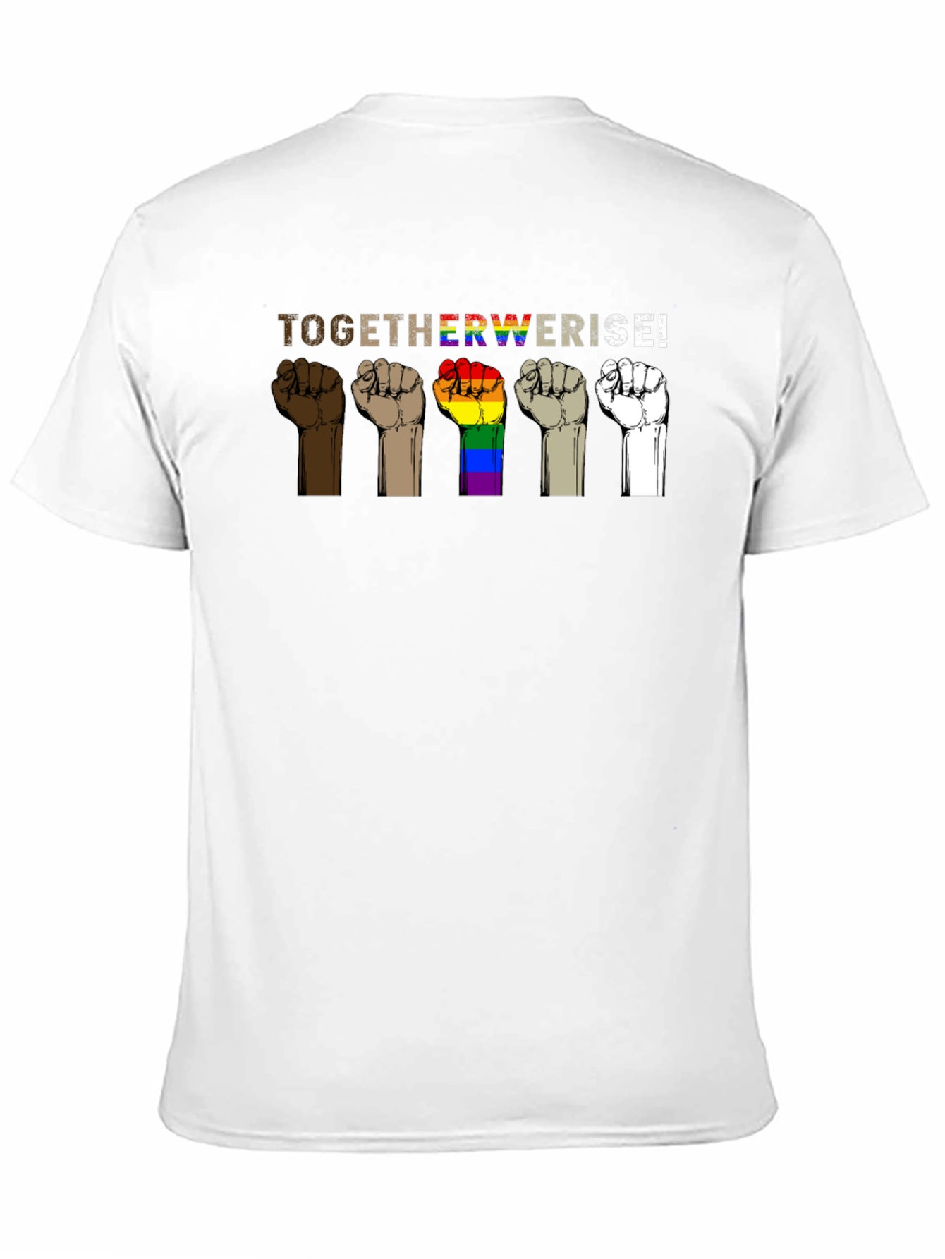 Black Together We Rise Graphic T-Shirt - Black view 11