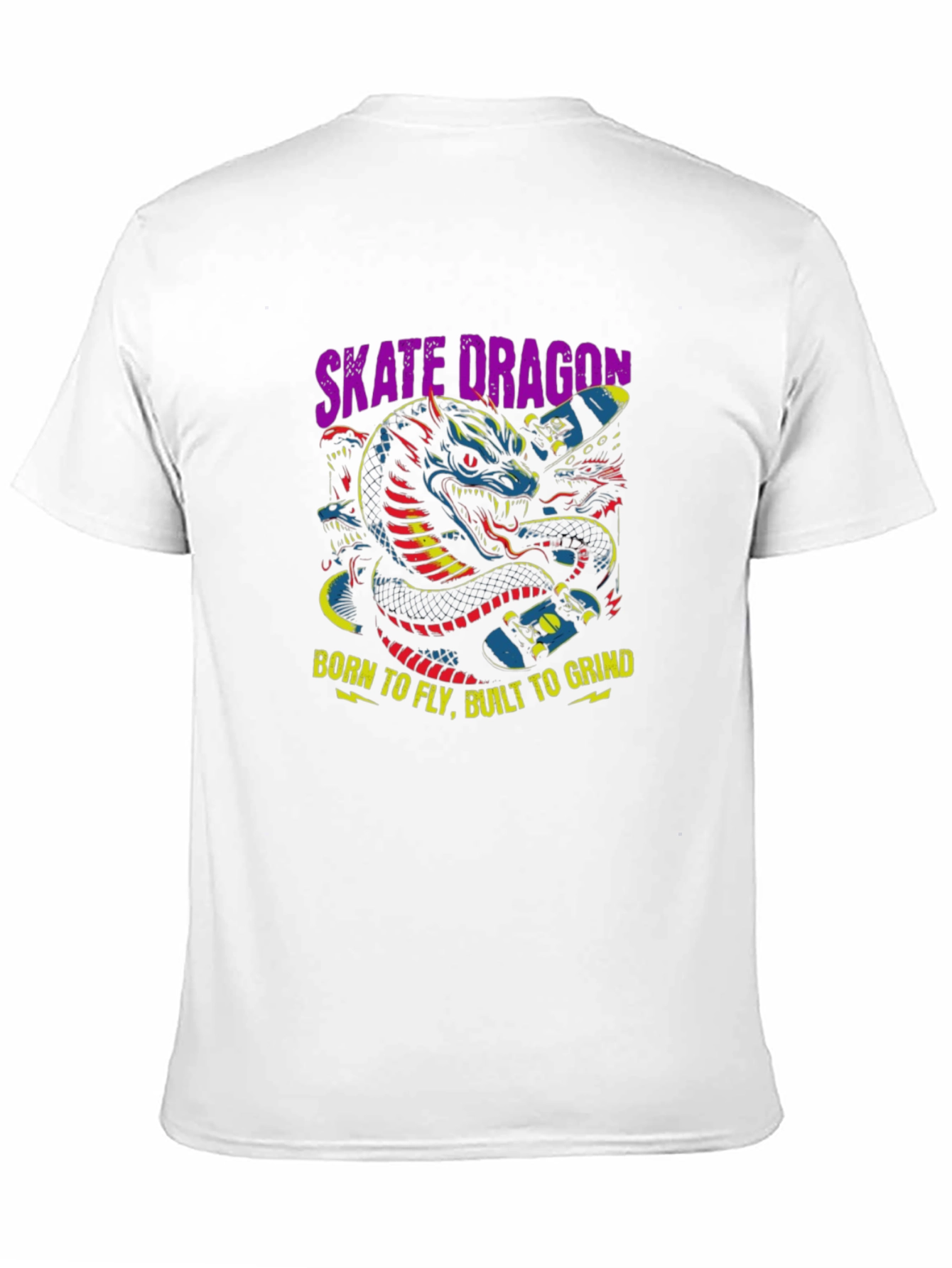 Black Skate Dragon Graphic Tee - Born to Fly, Built to Grind view 11