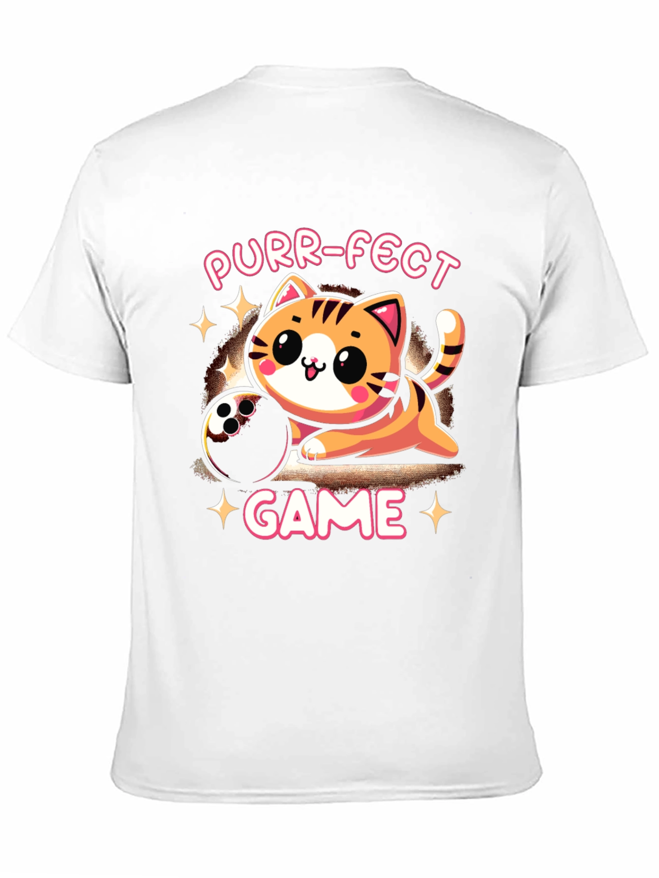 Black Purr-fect Game T-Shirt: Bowling Cat Tee view 11
