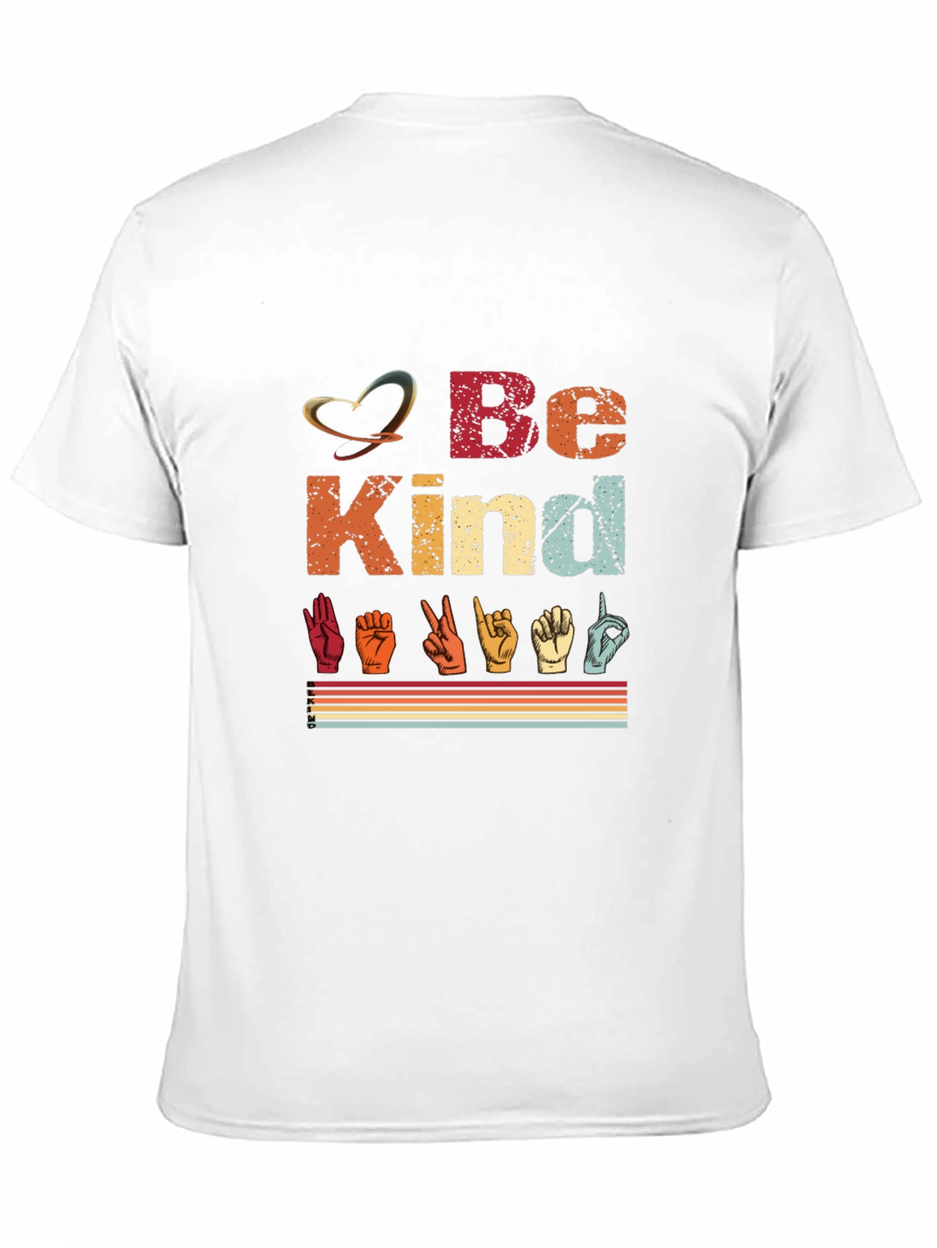 Black Be Kind Sign Language T-Shirt view 11