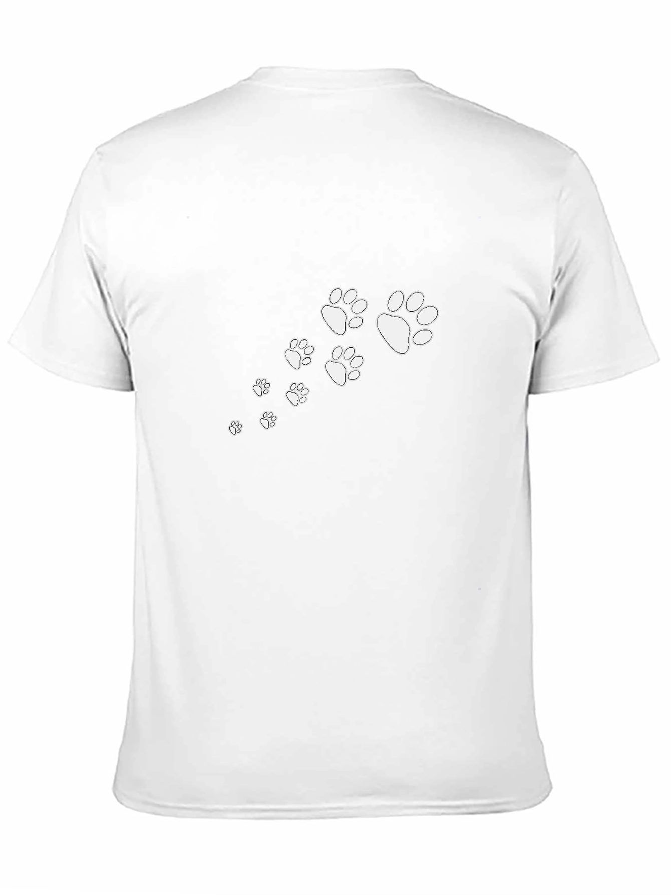Black Black T-Shirt with White Paw Prints view 11