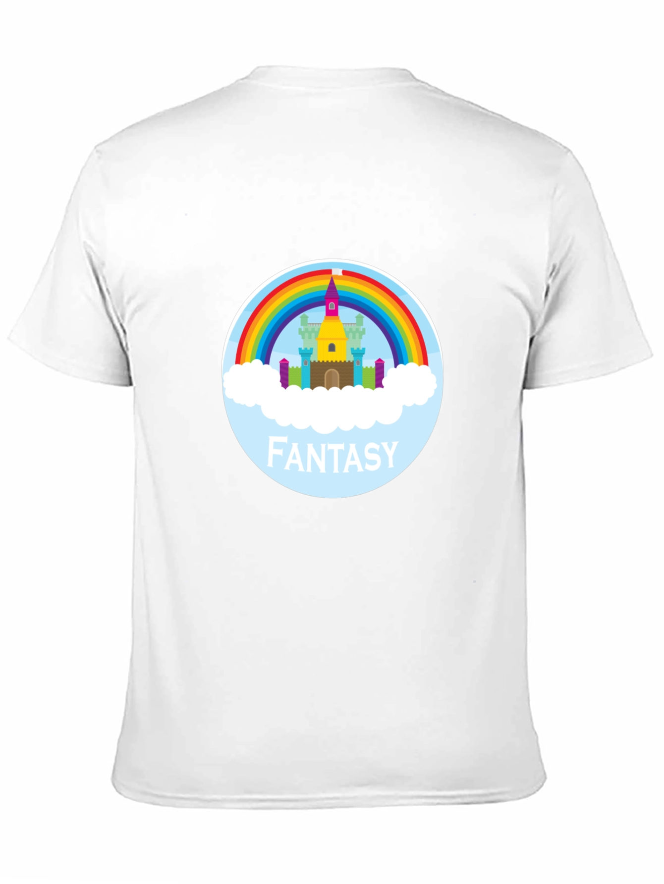 Black Fantasy Castle Rainbow Graphic Tee - Unisex view 11