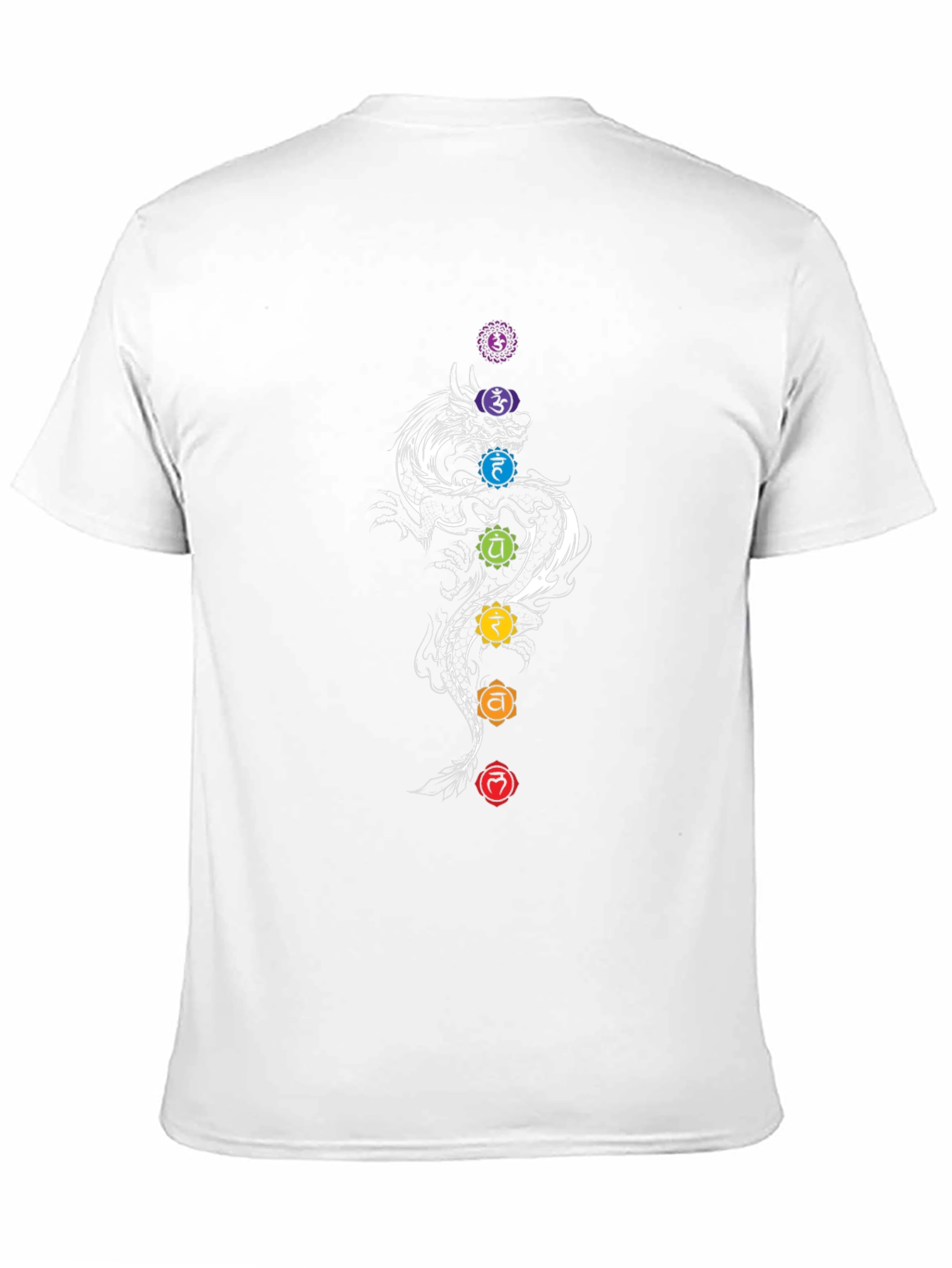 Black Chakra Dragon Graphic Tee - Black Cotton Blend view 11