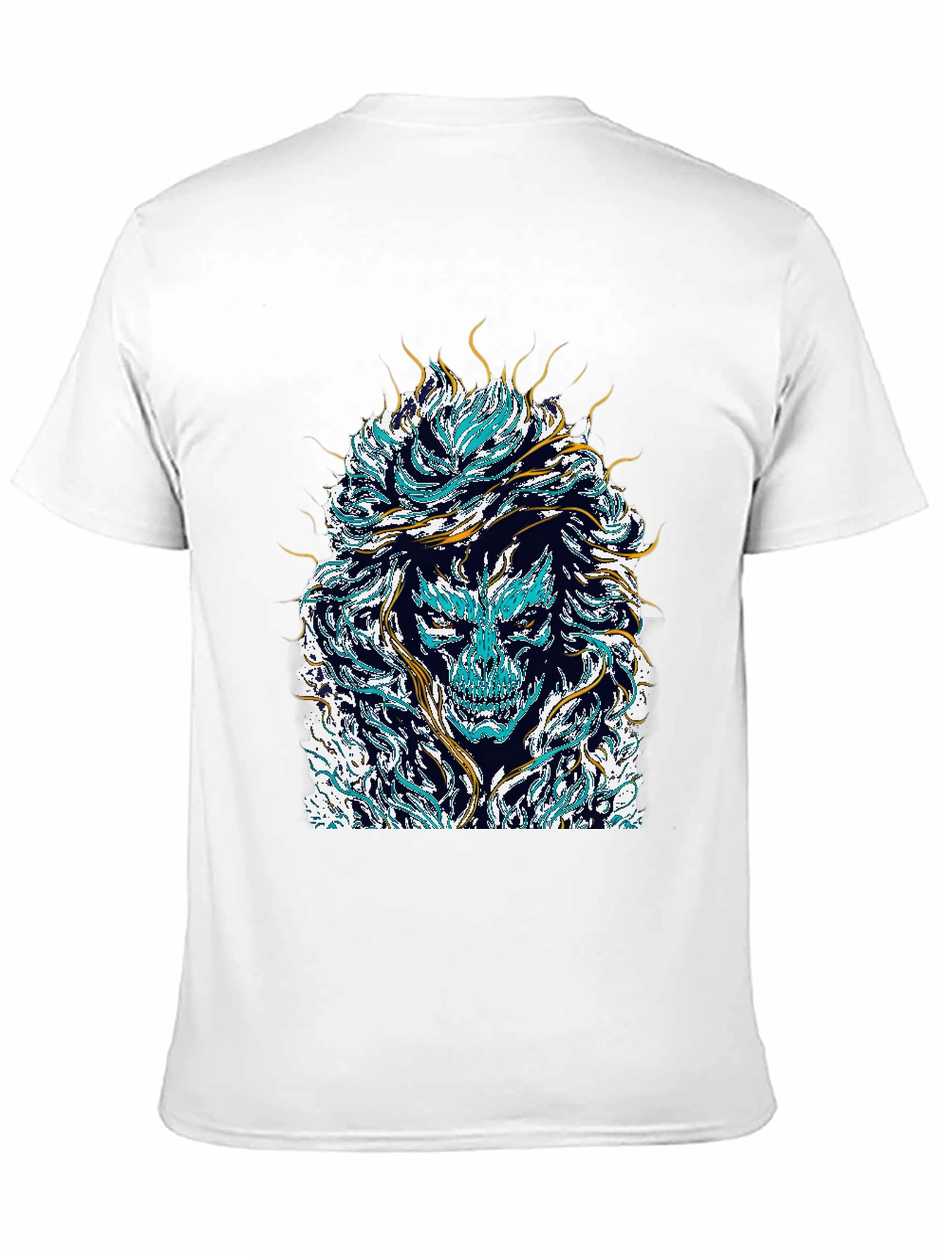 Black Mystical Skull Graphic Tee - Black Cotton Shirt view 11