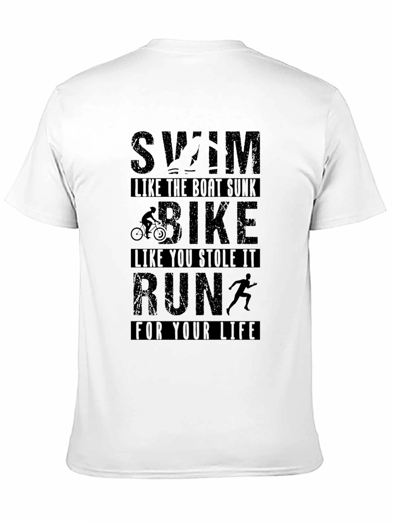 Black Swim Bike Run Graphic T-Shirt - Black view 11