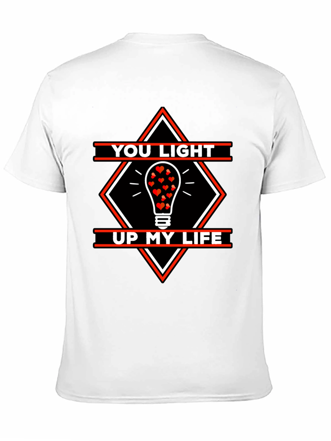 Black Romantic Love You Light Up My Life Graphic T-Shirt view 11