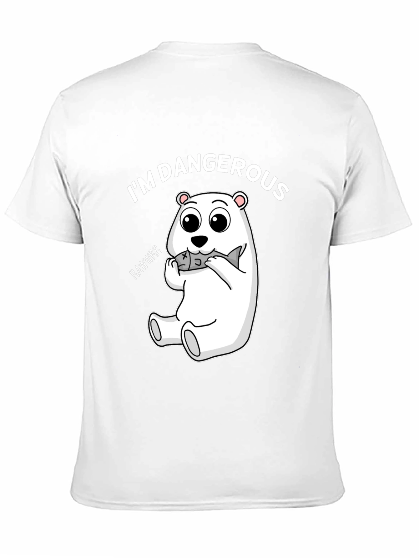 Black I'm Dangerous Polar Bear Black T-Shirt view 11