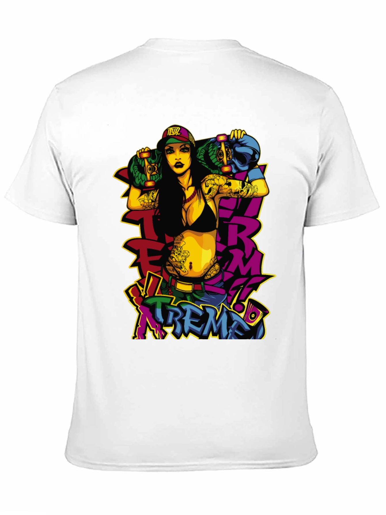 Black Edgy Skateboard Graphic Tee - XTREME Style view 11