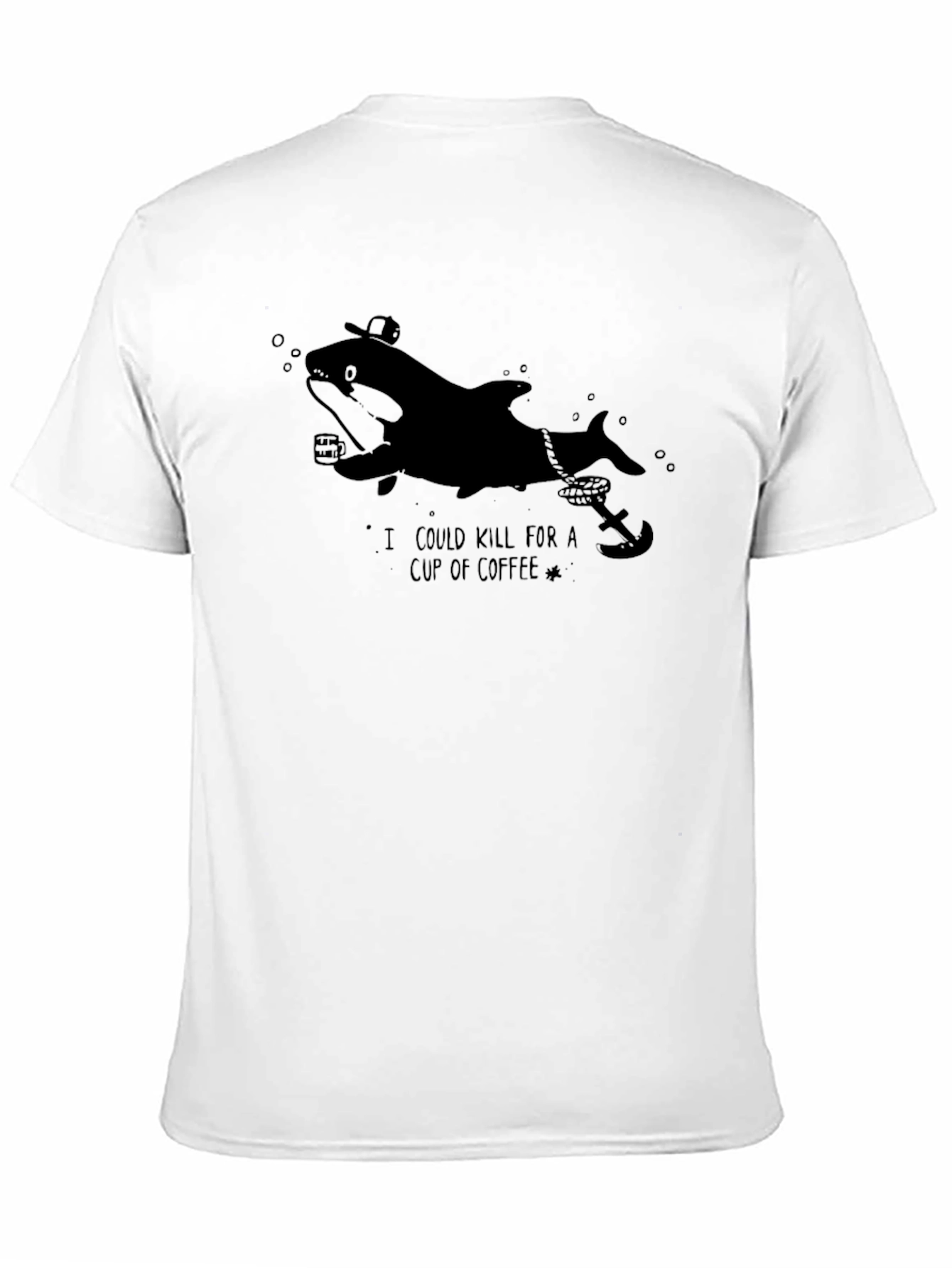 Black Orca Coffee Lover T-Shirt - Funny Nautical Tee view 11