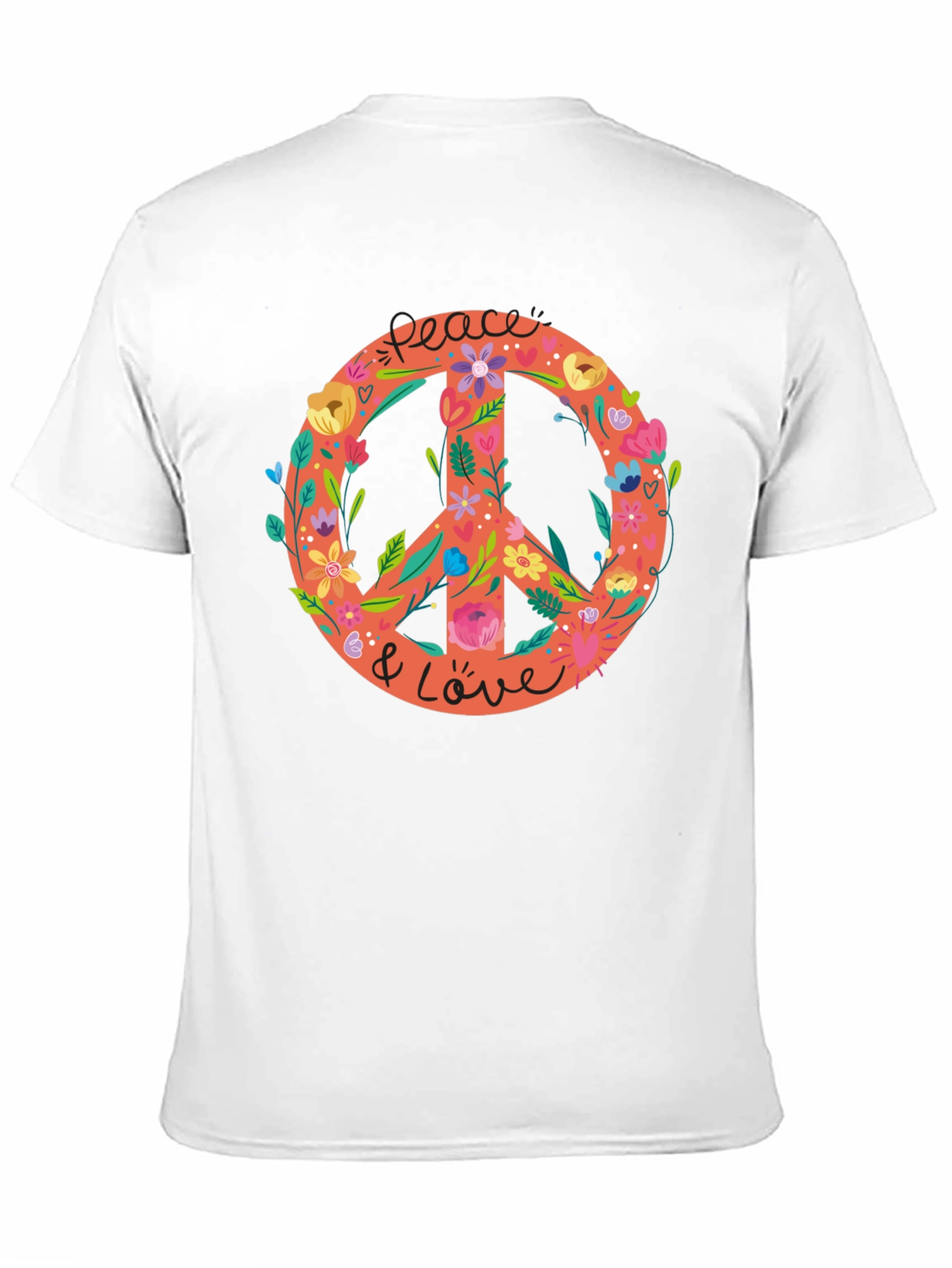 Black Peace & Love Floral Graphic Tee view 11
