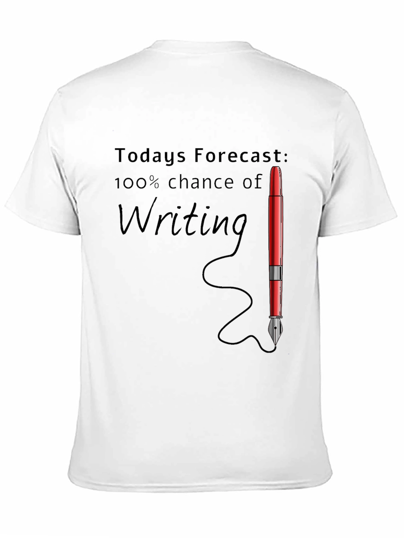Black Writer's Forecast T-Shirt - 100% Chance of Writing! view 11