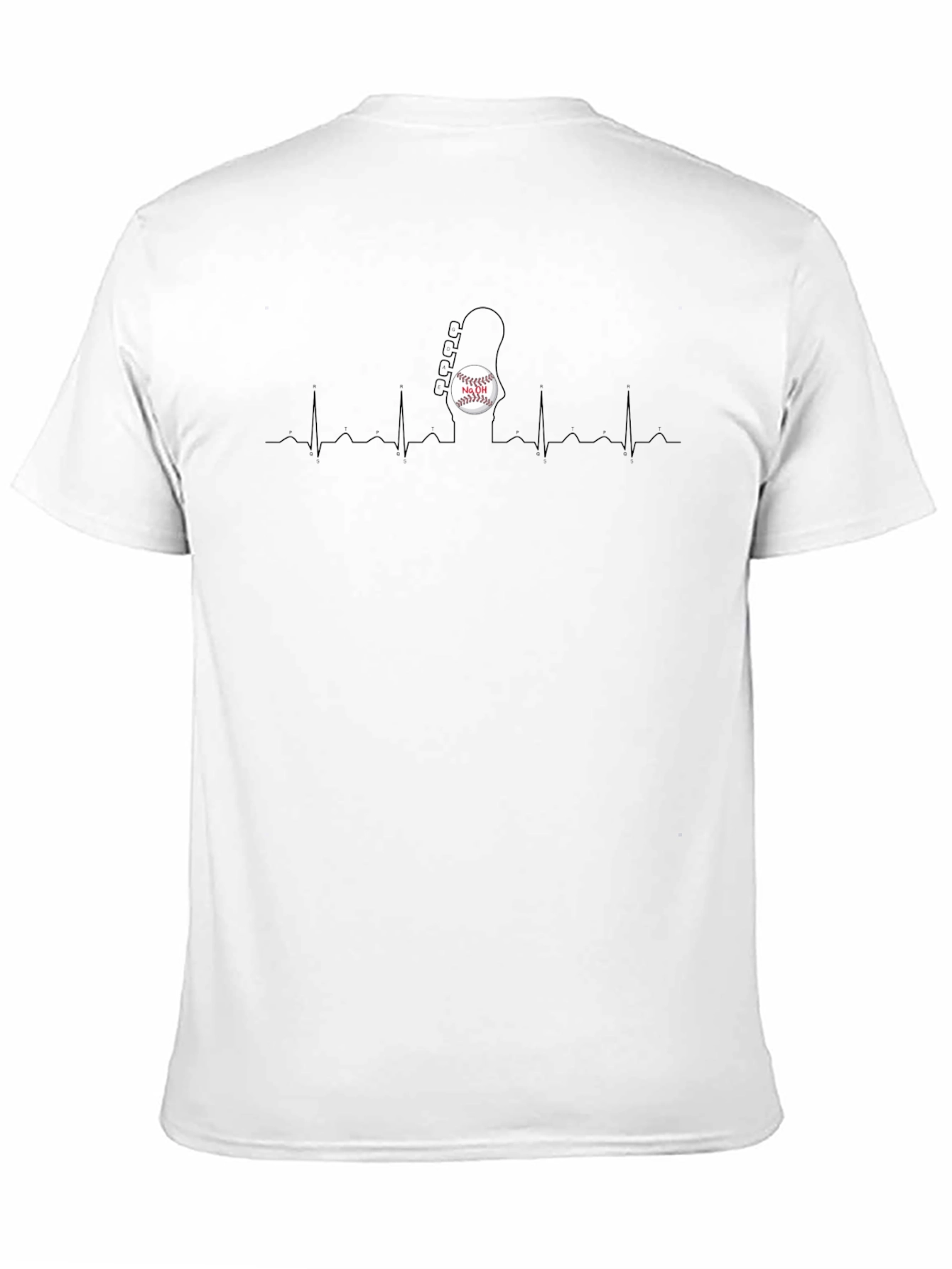 Black Baseball Heartbeat T-Shirt view 11