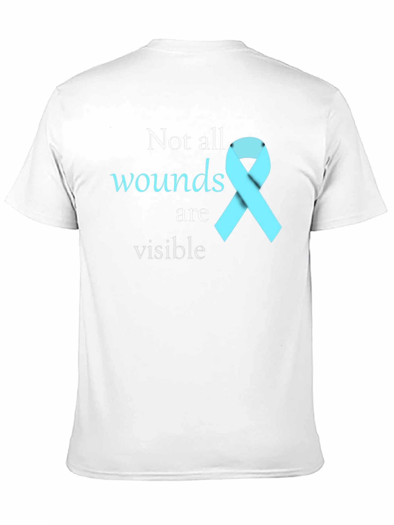 Black Not All Wounds Visible Awareness T-Shirt view 11