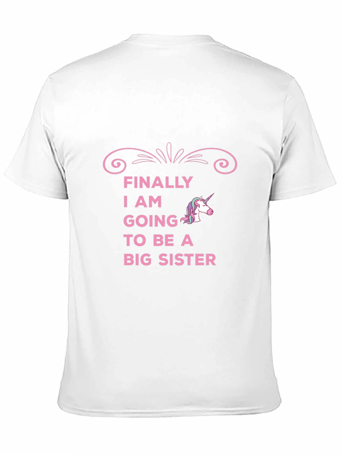 Black Big Sister Unicorn T-Shirt - Cute Announcement Tee view 11