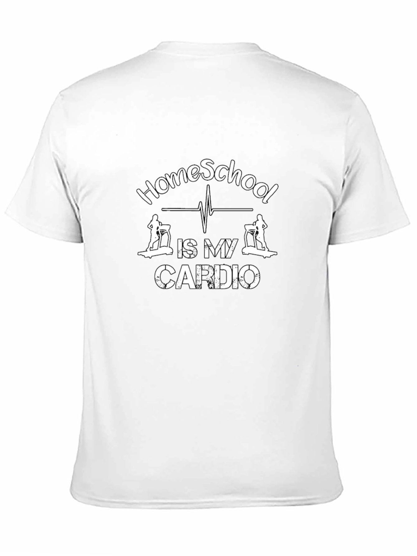 Black Homeschool Cardio T-Shirt - Funny Workout Tee view 11