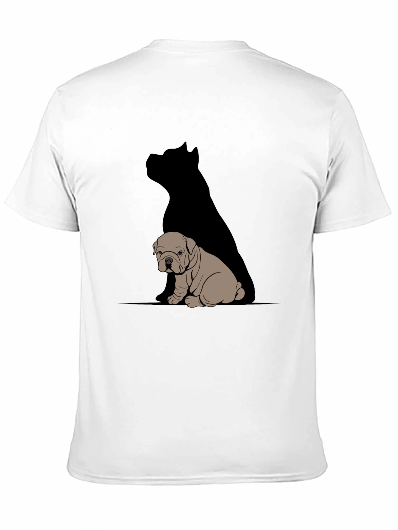 Black Bulldog & Shadow Graphic T-Shirt - Modern Casual Tee view 11