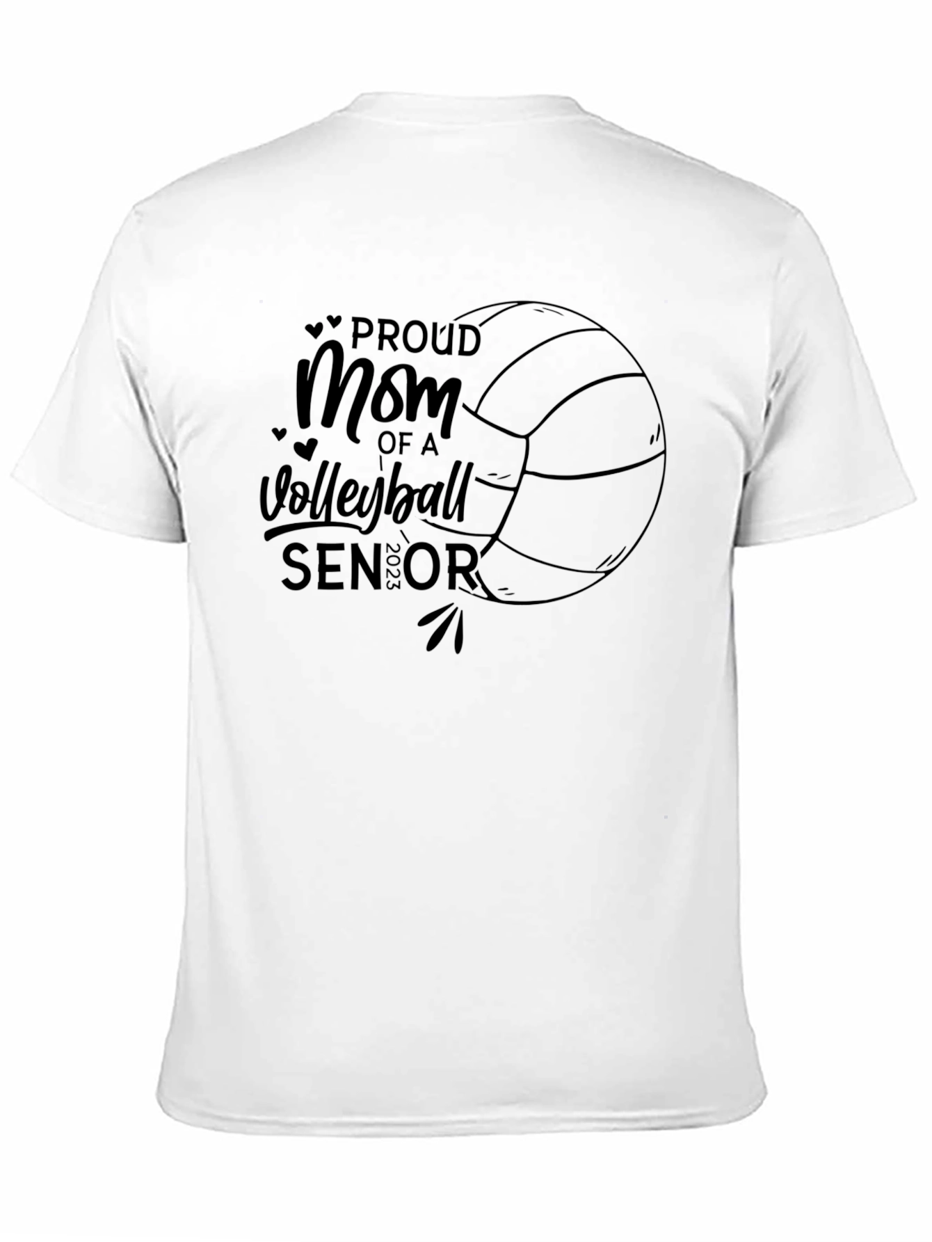 Black Proud Mom of a Volleyball Senior 2023 T-Shirt view 11