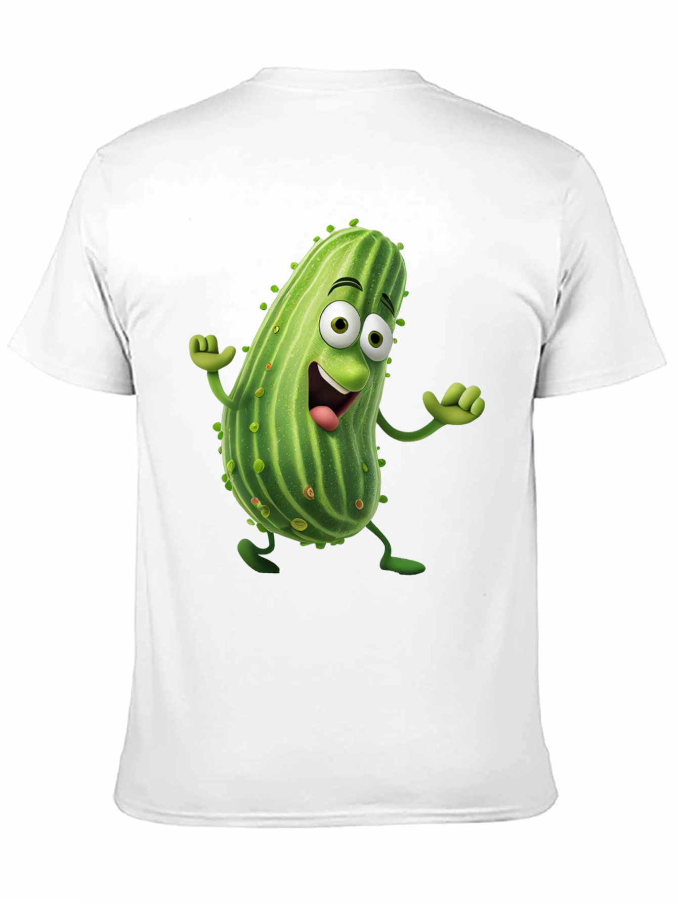 Black Funny Pickle Cartoon Black T-Shirt view 11