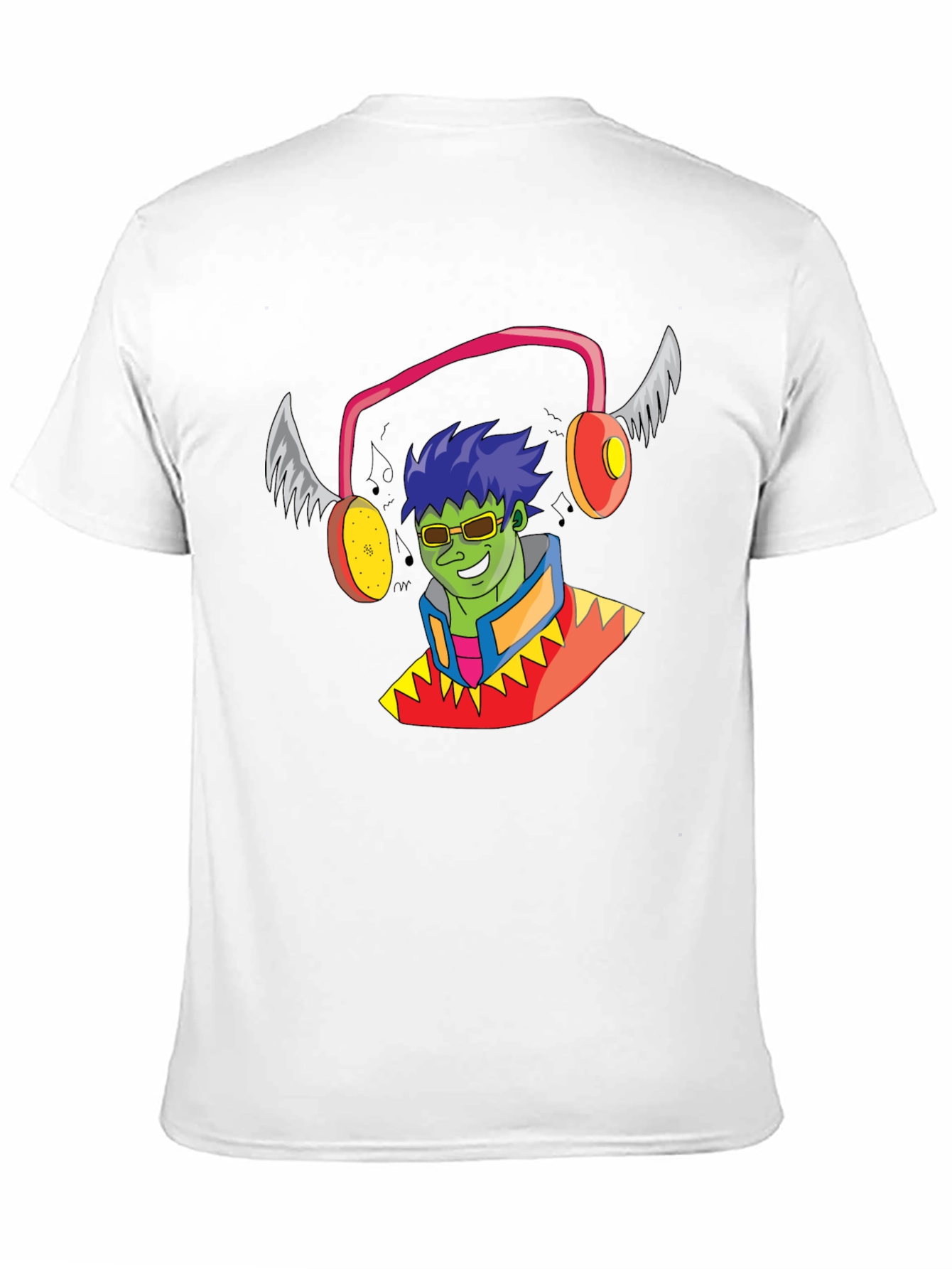 Black Funky Cartoon Character Black T-Shirt view 11