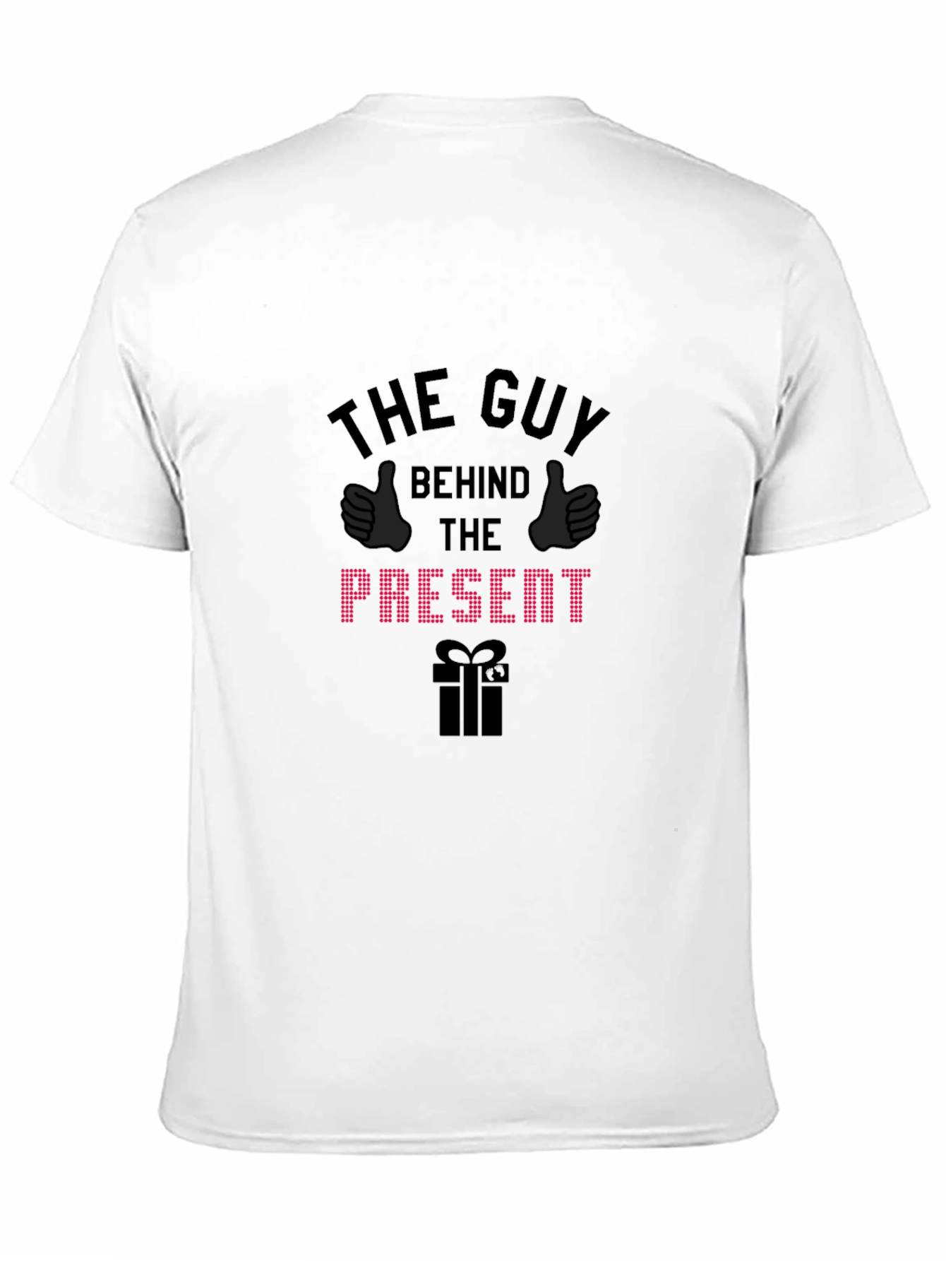 Black The Guy Behind The Present - Novelty Holiday T-Shirt view 11