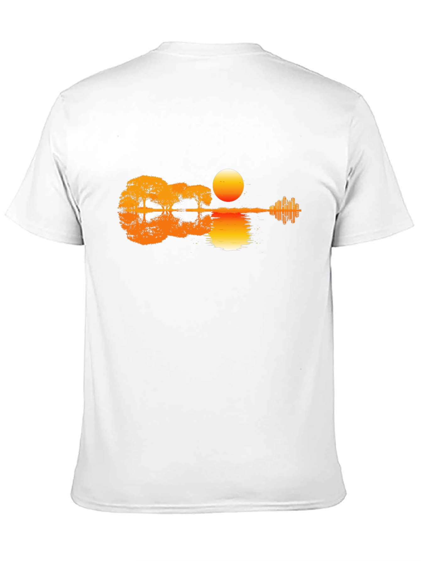 Black Sunset Guitar T-Shirt - Music & Nature Design view 11
