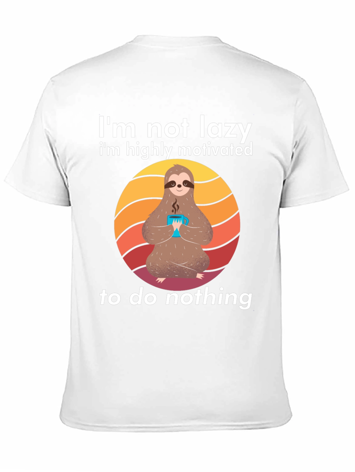 Black Lazy Sloth Graphic Tee - Highly Motivated to do Nothing! view 11