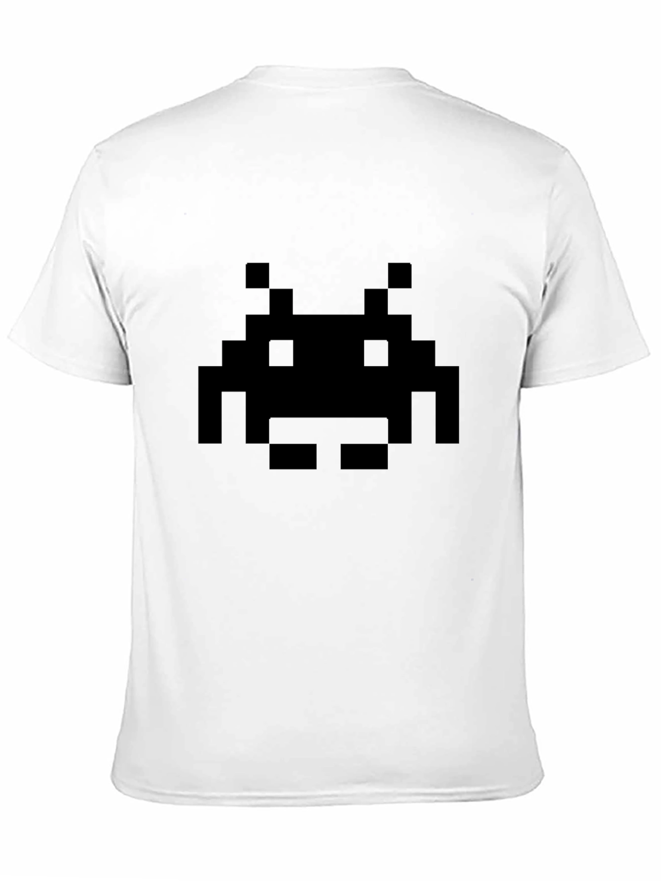 Black Space Invader Pixel T-Shirt - Retro Gamer Style view 11