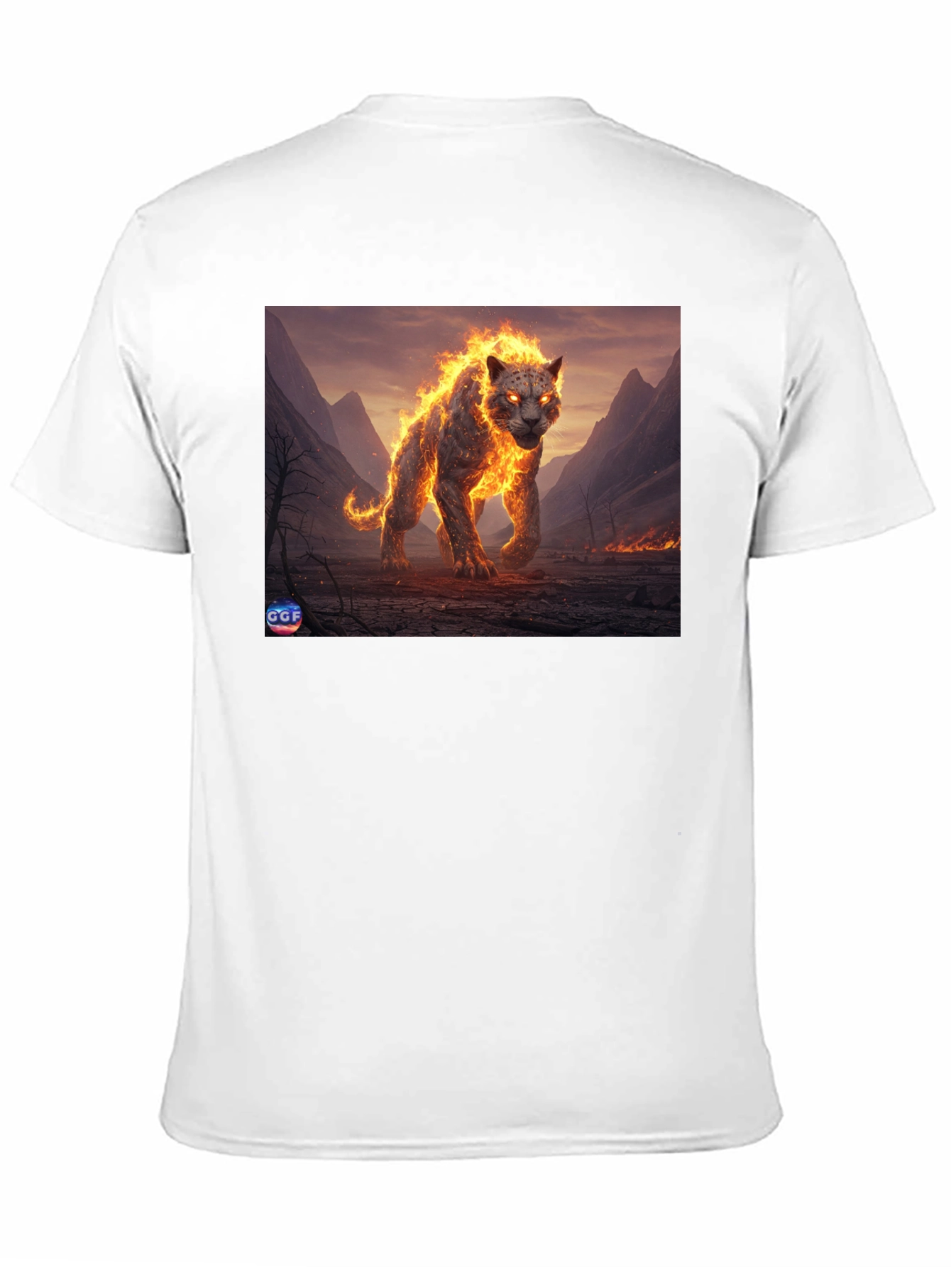 Black Fiery Panther Graphic Tee - Black Cotton Blend view 11