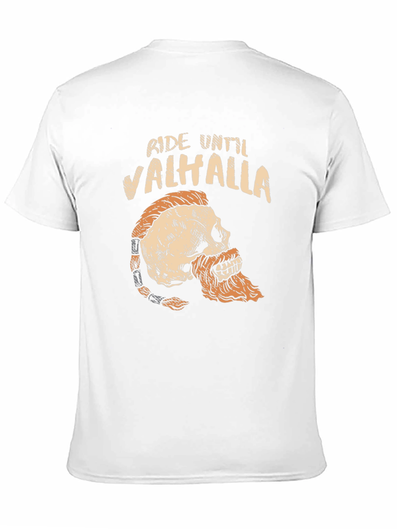 Black Ride Until Valhalla Skull Viking Graphic T-Shirt view 11