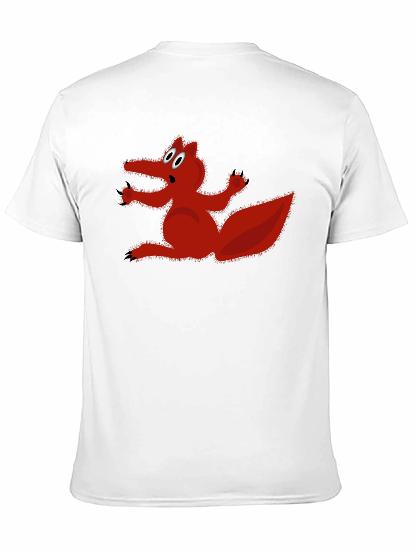 Black Cartoon Fox Graphic Tee - Black Casual T-Shirt view 11