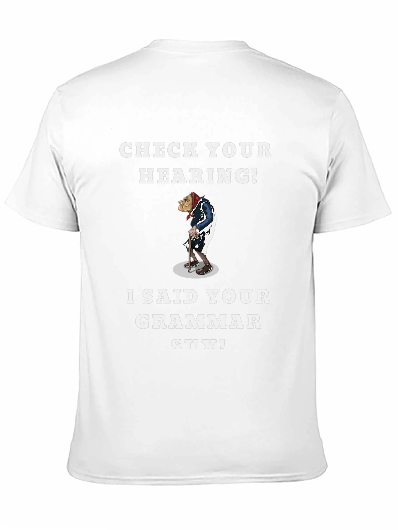 Black Check Your Hearing! Grammar T-Shirt view 11