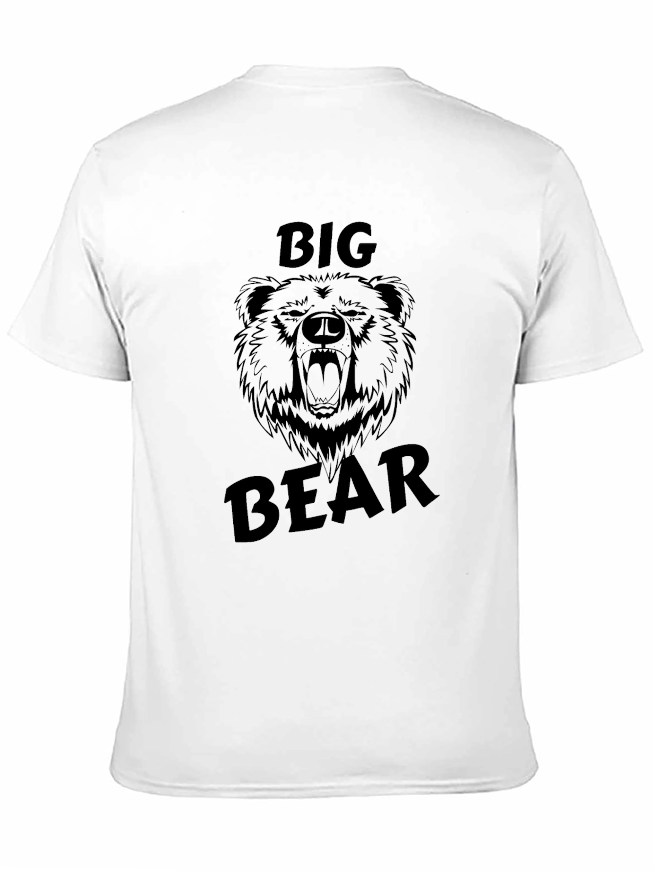 Black Big Bear Graphic Tee - Mens Black Cotton T-Shirt view 11