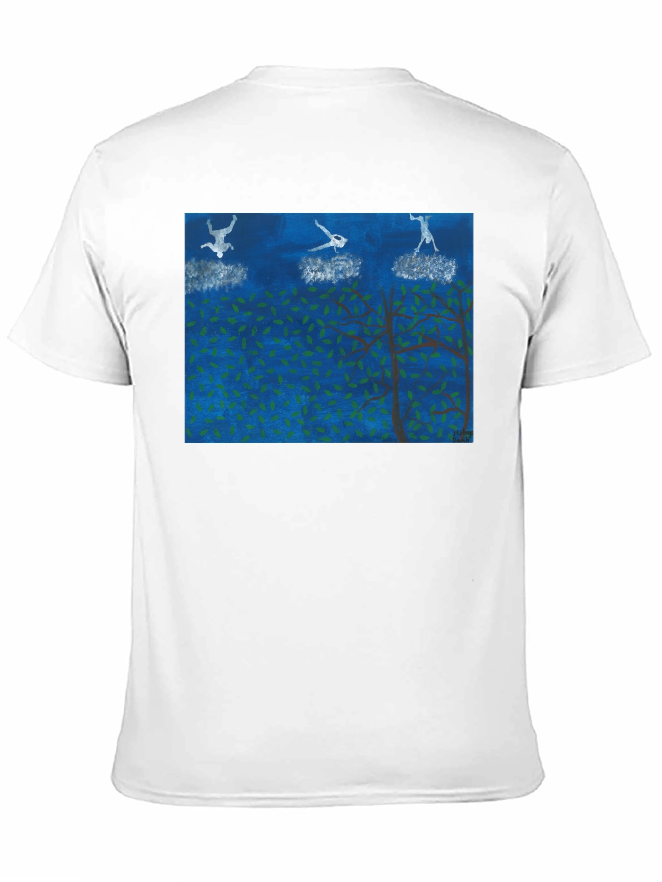 Black Surreal Skydiving Tee - Unique Art T-Shirt view 11